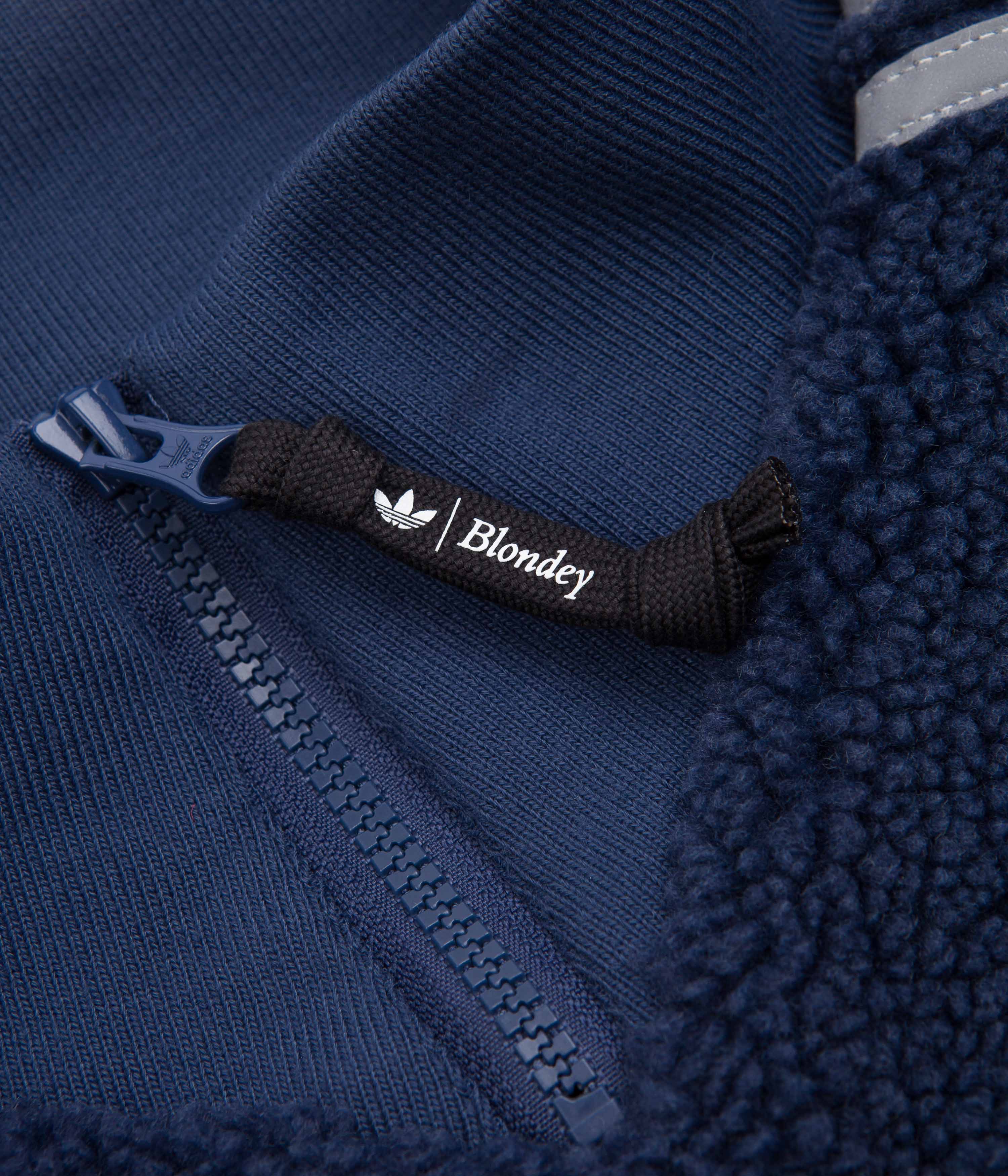 Adidas Blondey Sherpa Pullover Jacket - Mineral Blue / Reflective Silver - Image 3