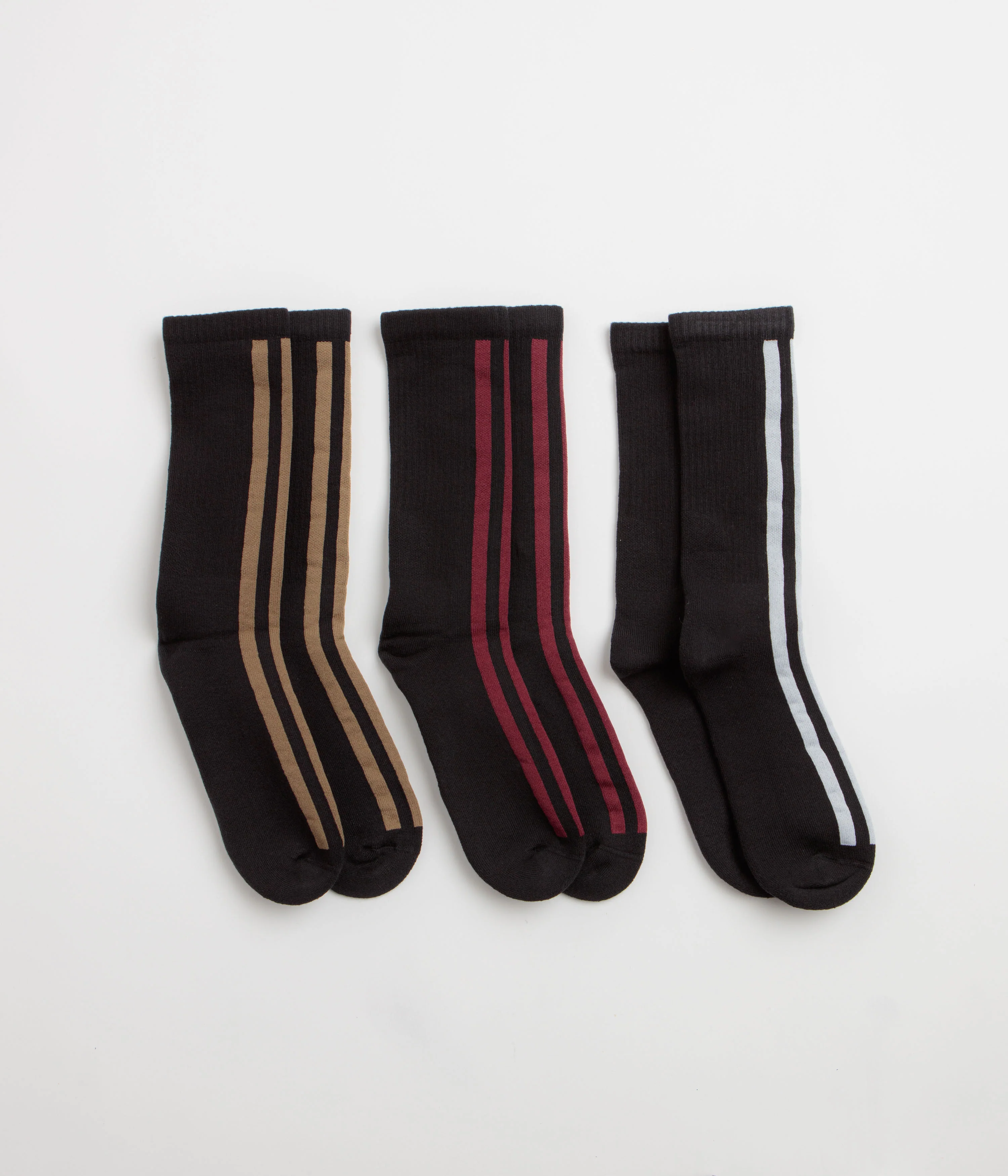 Adidas Frontside Socks (3 Pack) - Black / White / Black / Shadow Red
