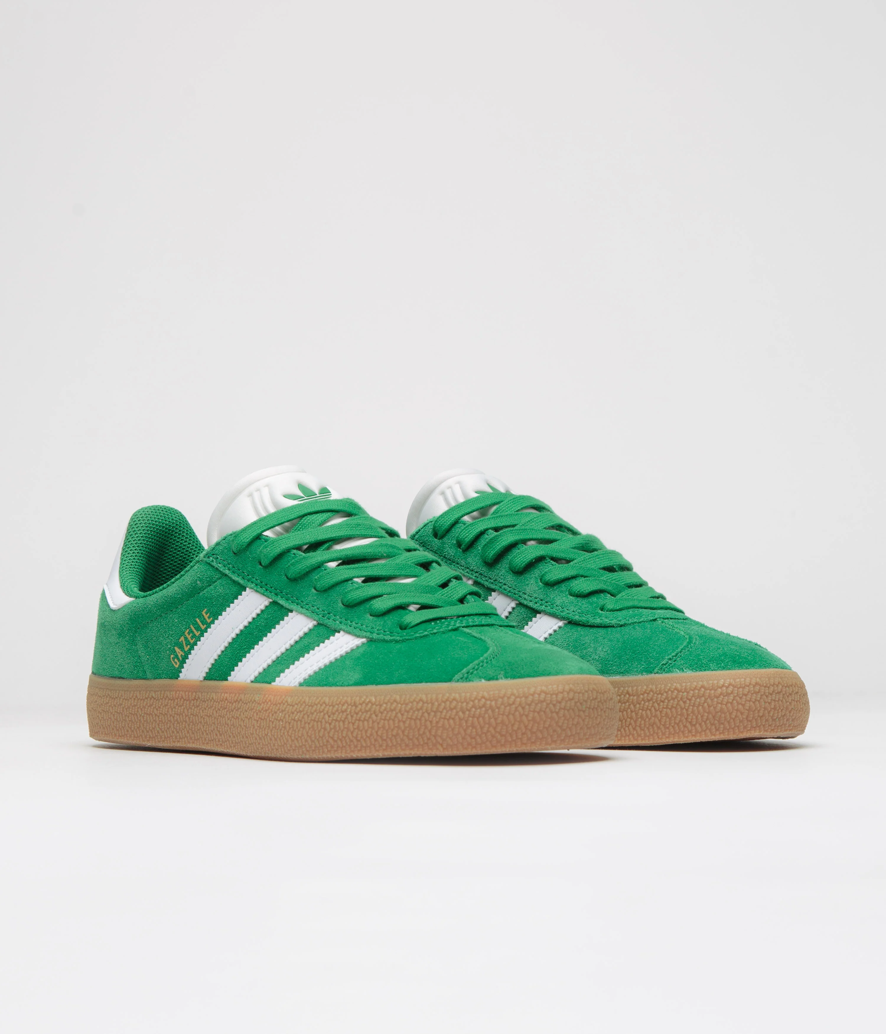 Adidas Gazelle ADV Shoes - Green / Cloud White / Gold Metallic - Image 2