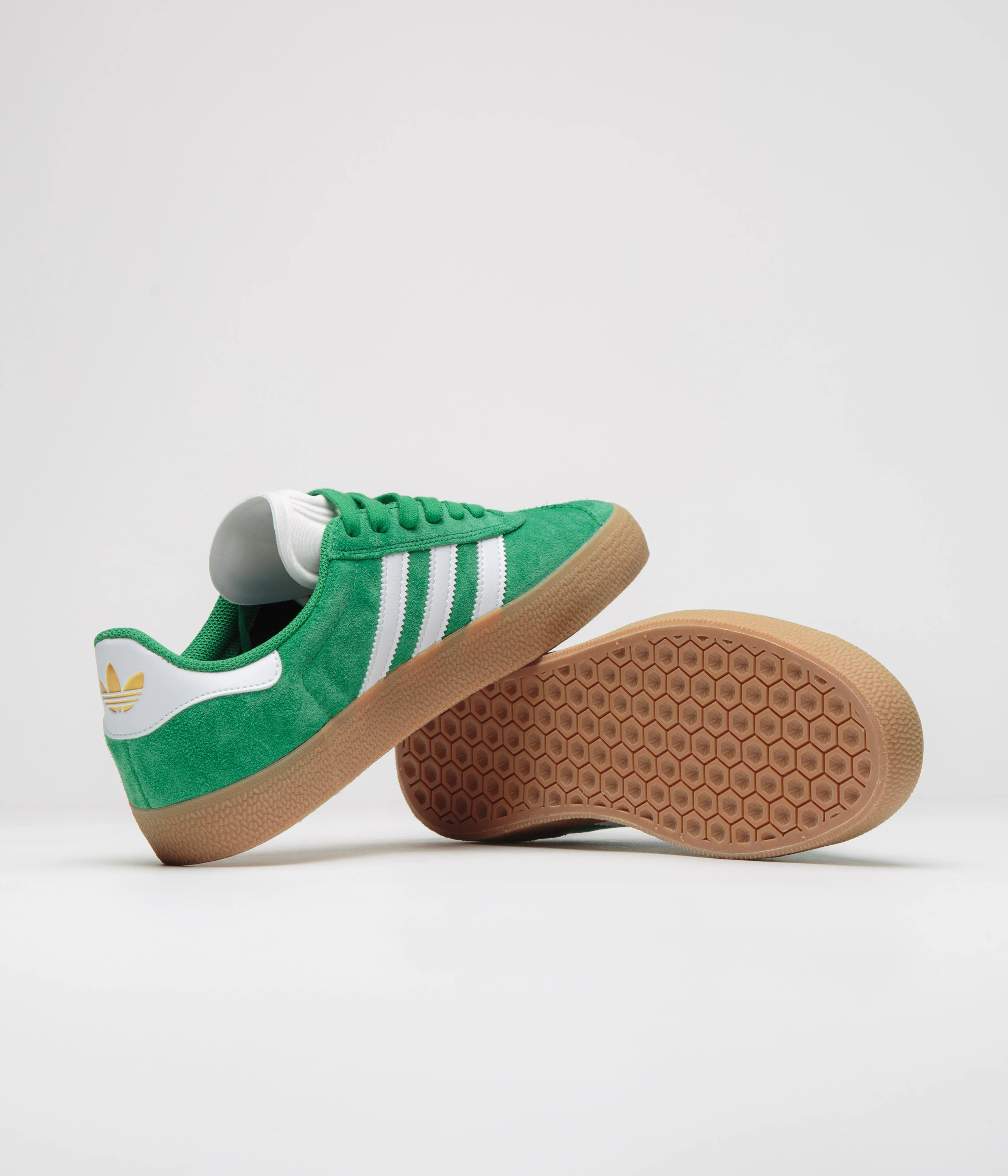 Adidas Gazelle ADV Shoes - Green / Cloud White / Gold Metallic - Image 5