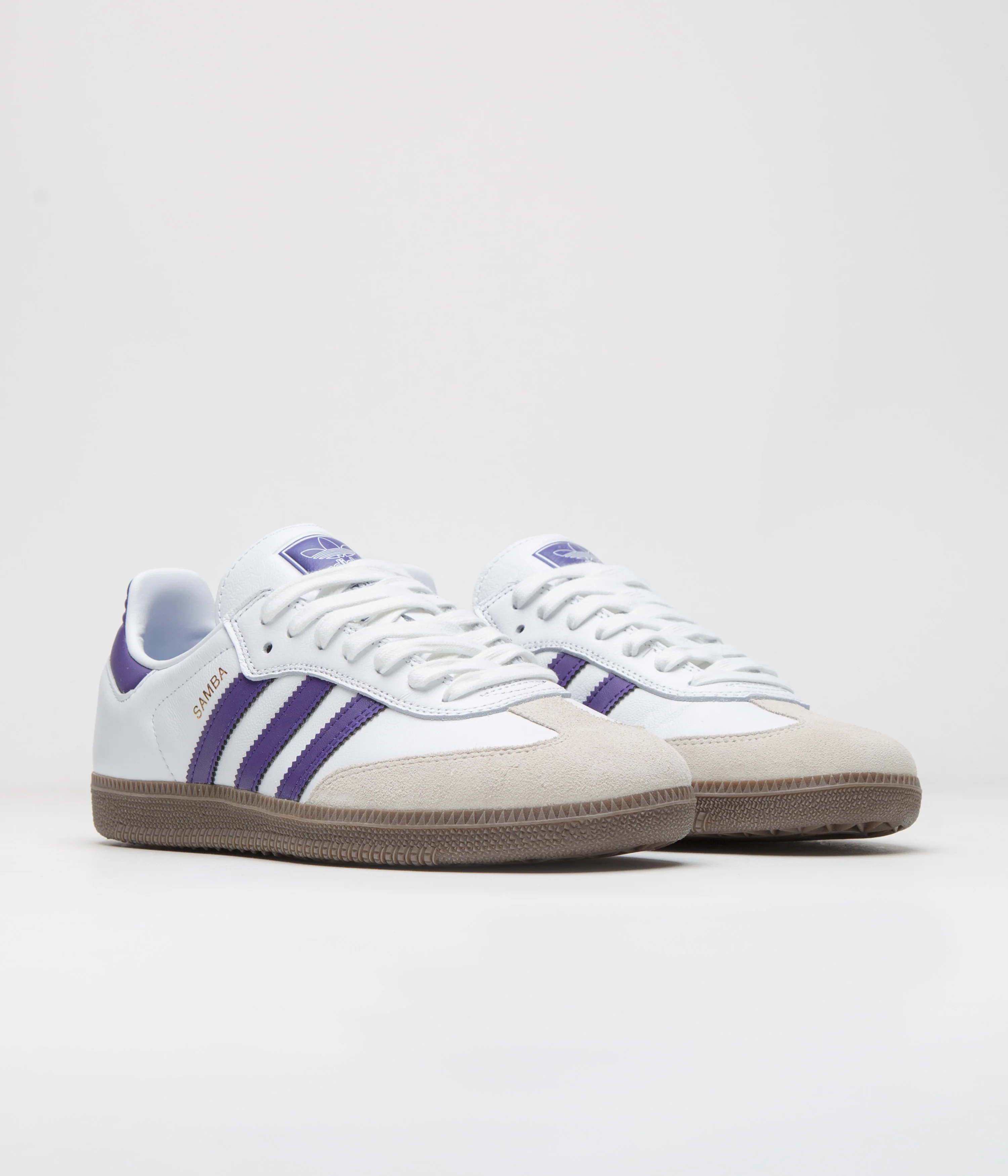 Adidas Samba ADV Shoes - Cloud White / Collegiate Purple / Gold Metallic - Image 2