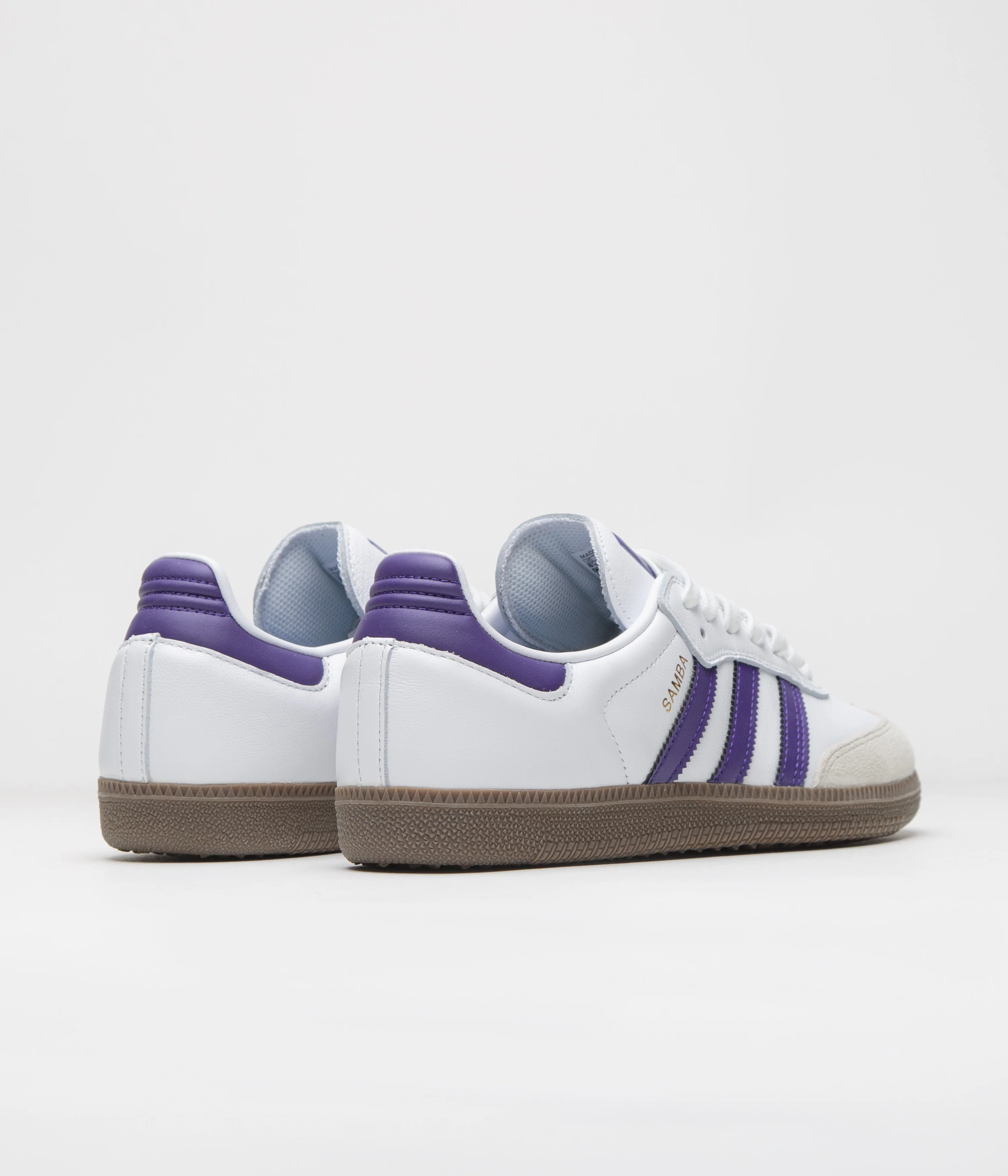 Adidas Samba ADV Shoes - Cloud White / Collegiate Purple / Gold Metallic - Image 4