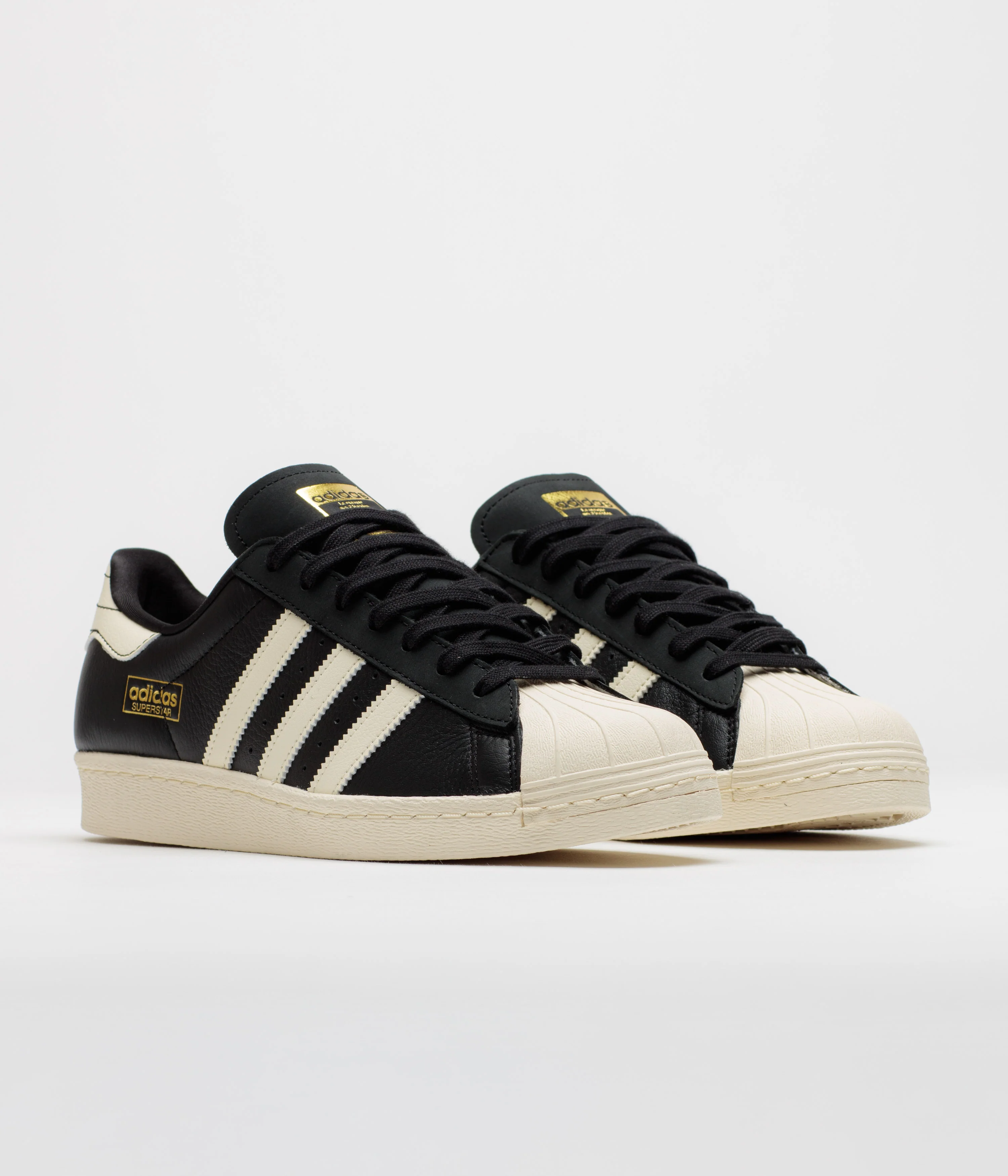 Adidas Superstar 80 ADV Shoes - Core Black / Cream White / Gold Metallic - Image 2