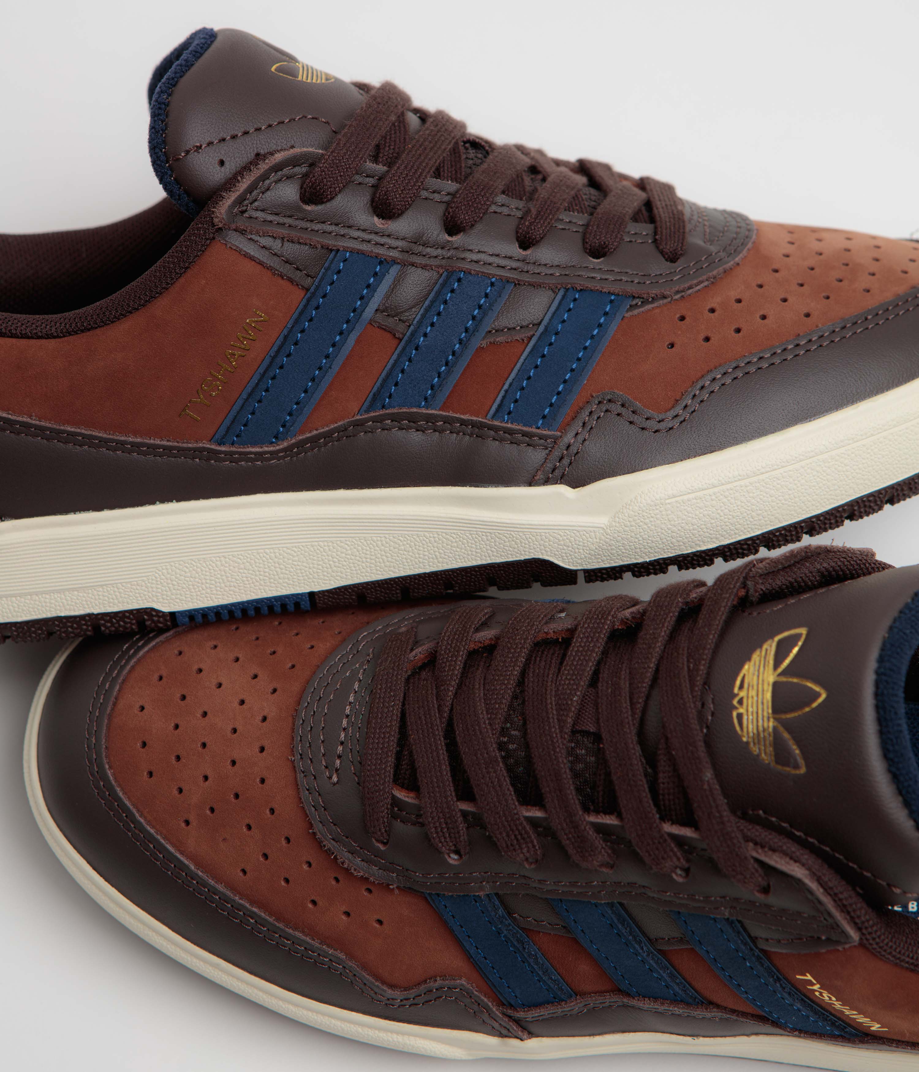 Adidas Tyshawn II Shoes - Aurora Coffee / Dark Blue / Preloved Brown - Image 3
