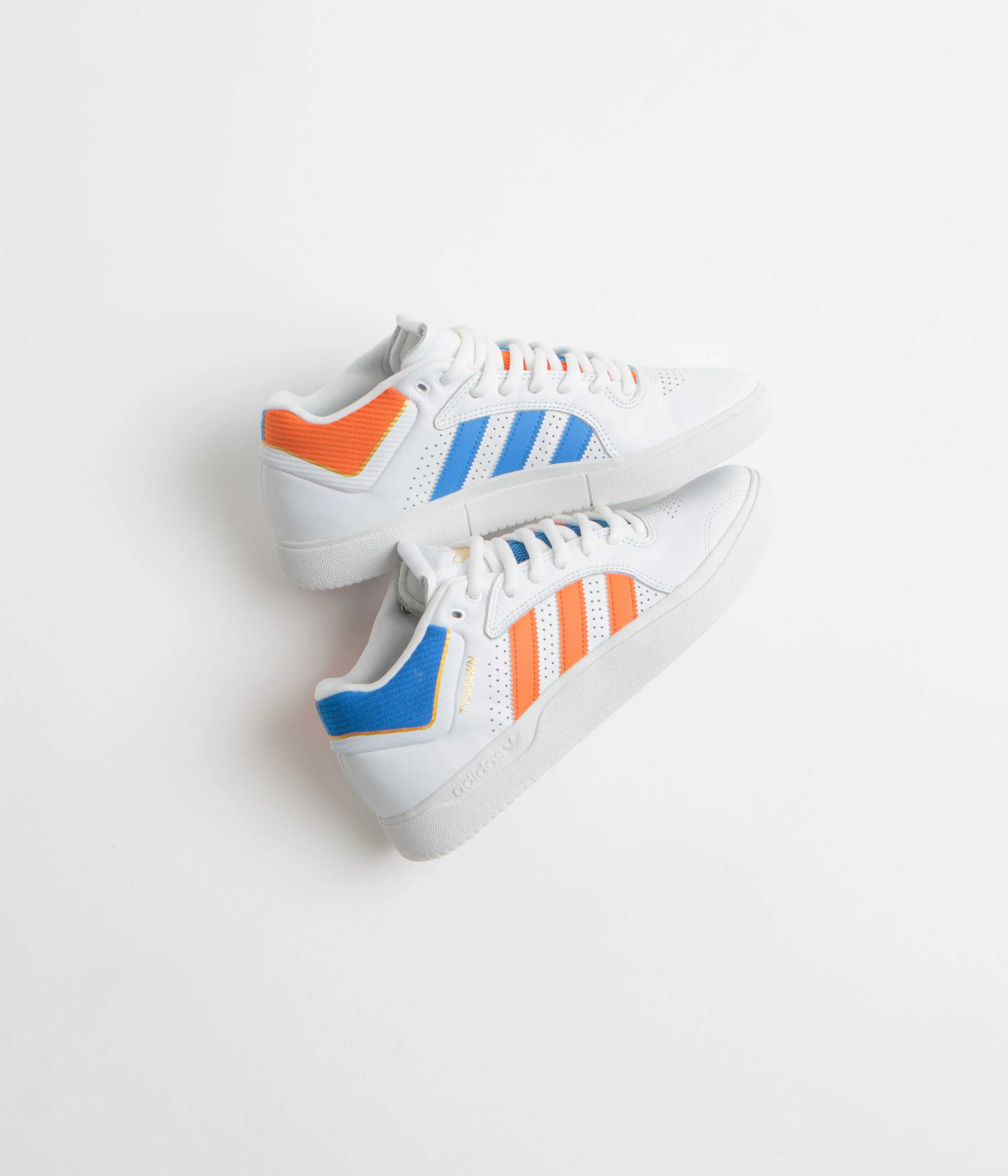 Adidas Tyshawn Shoes - FTWR White / Orange / Bluebird - Image 2