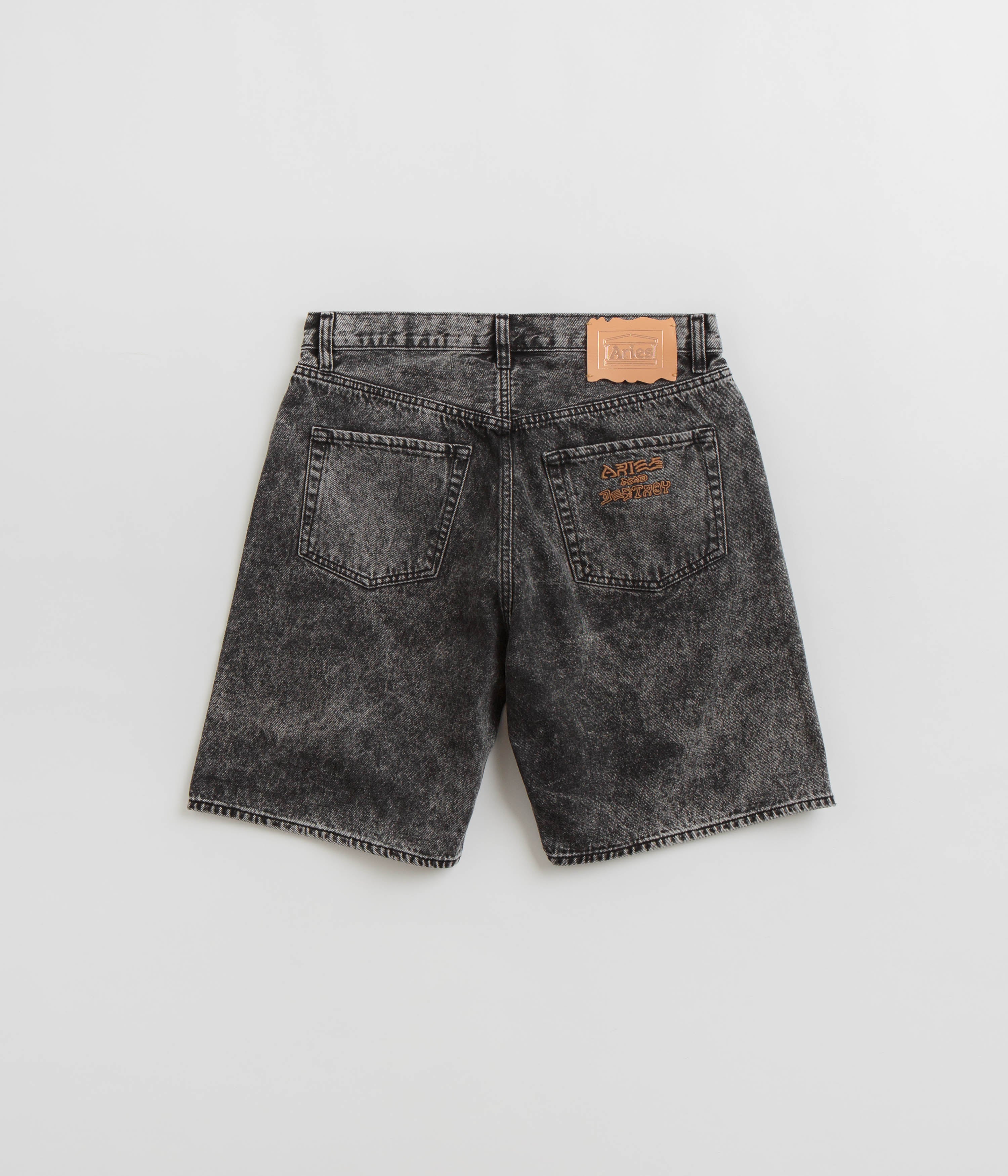 Aries Acid Wash Denim Shorts - Black - Image 3