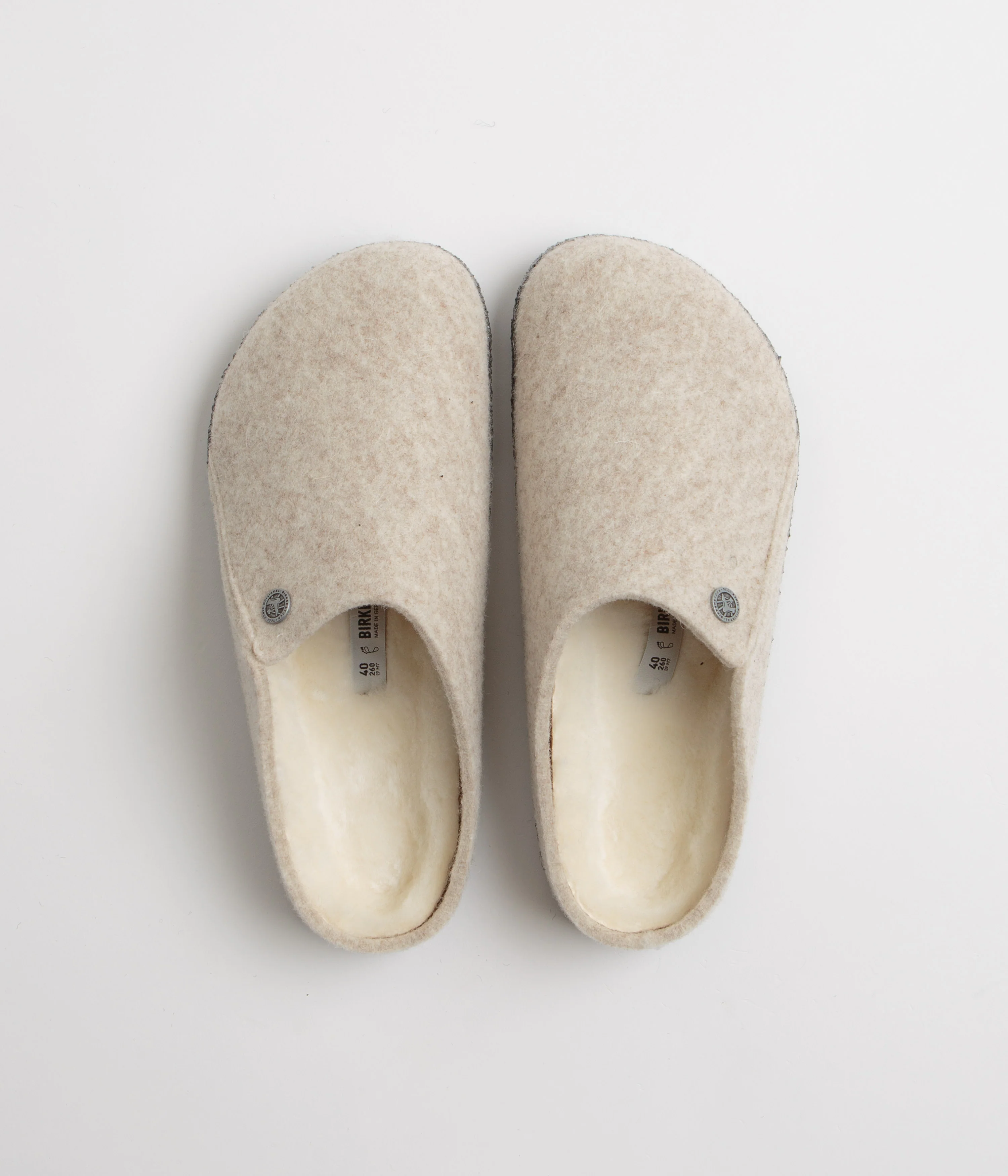 Birkenstock Zermatt Shearling Felt Slippers - Eggnog - Image 8