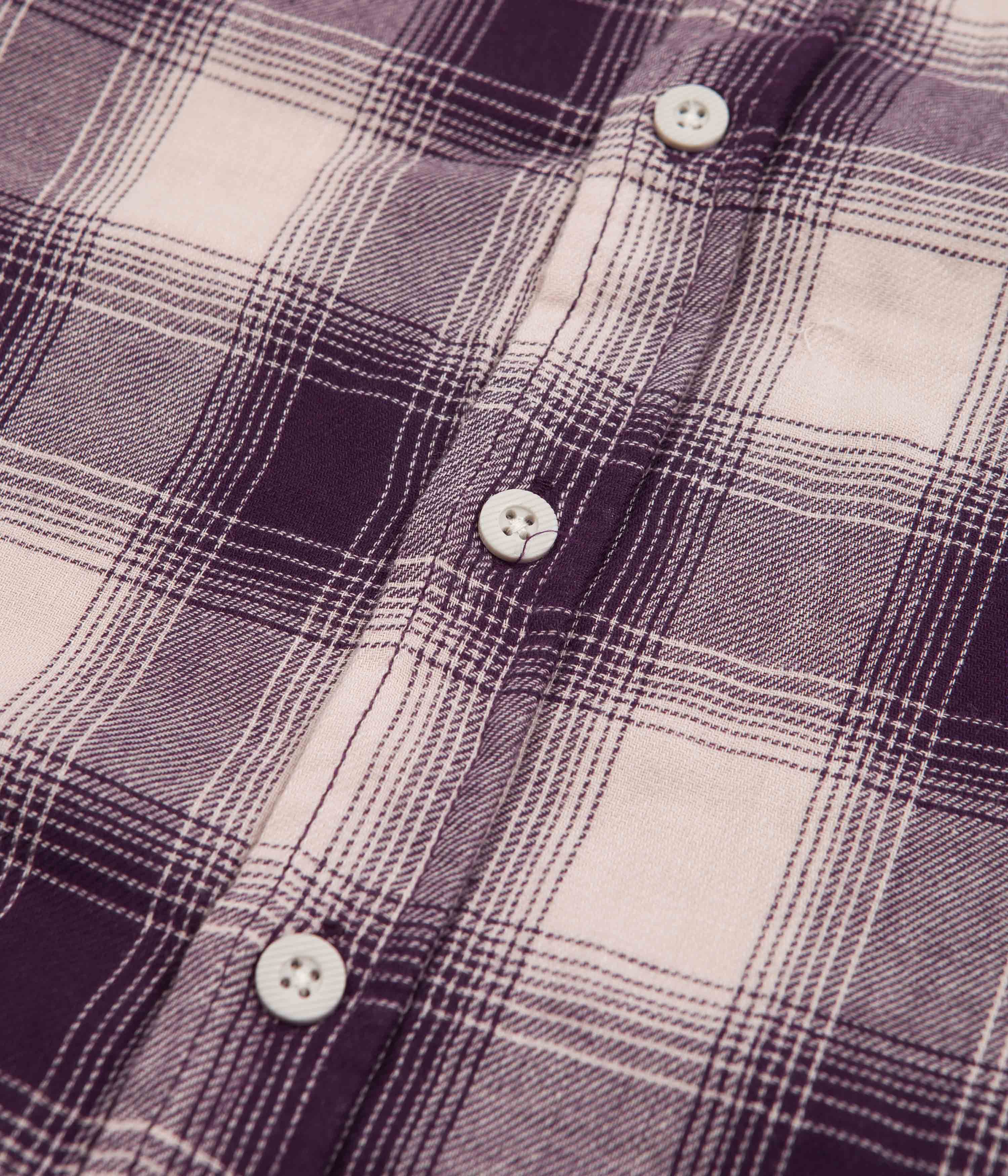 Brixton Bowery Summer Weight Flannel Shirt - Purple / Beige - Image 4