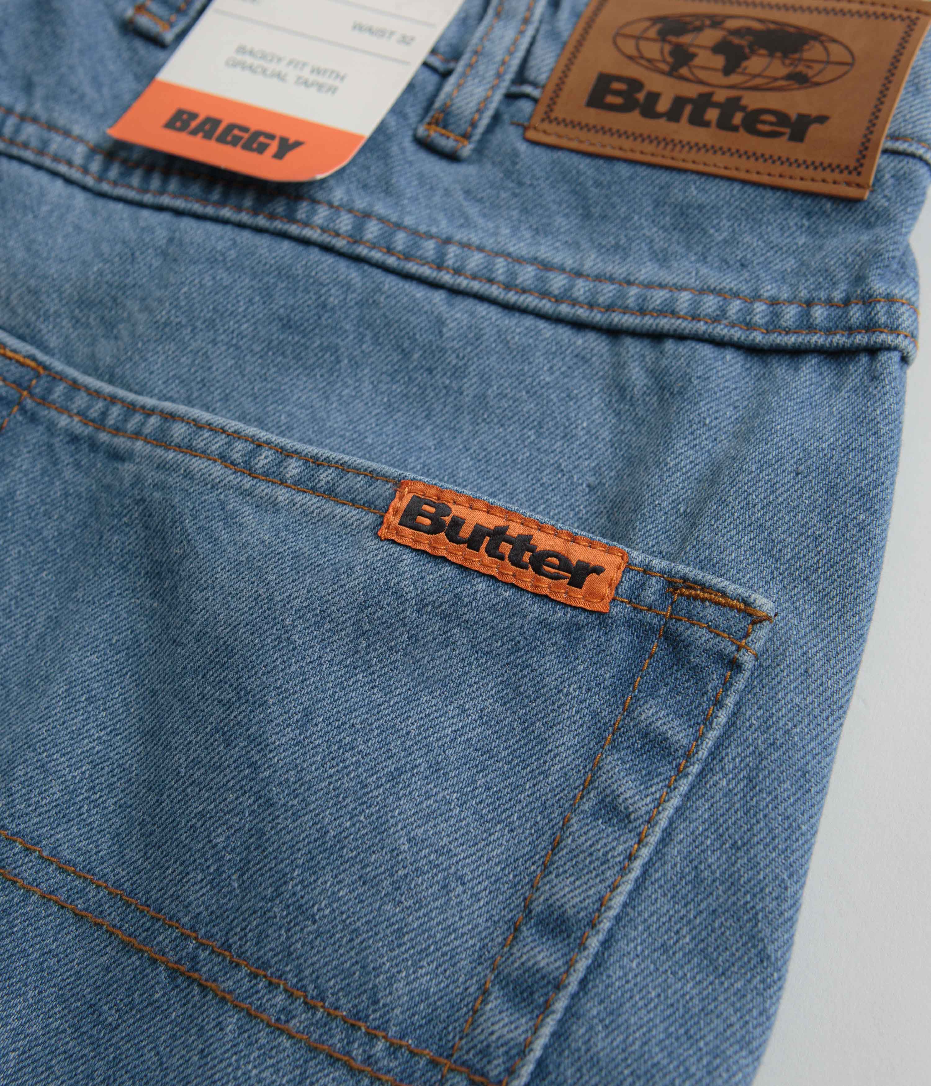 Butter Goods Baggy Jeans - Washed Indigo / Blue - Image 8