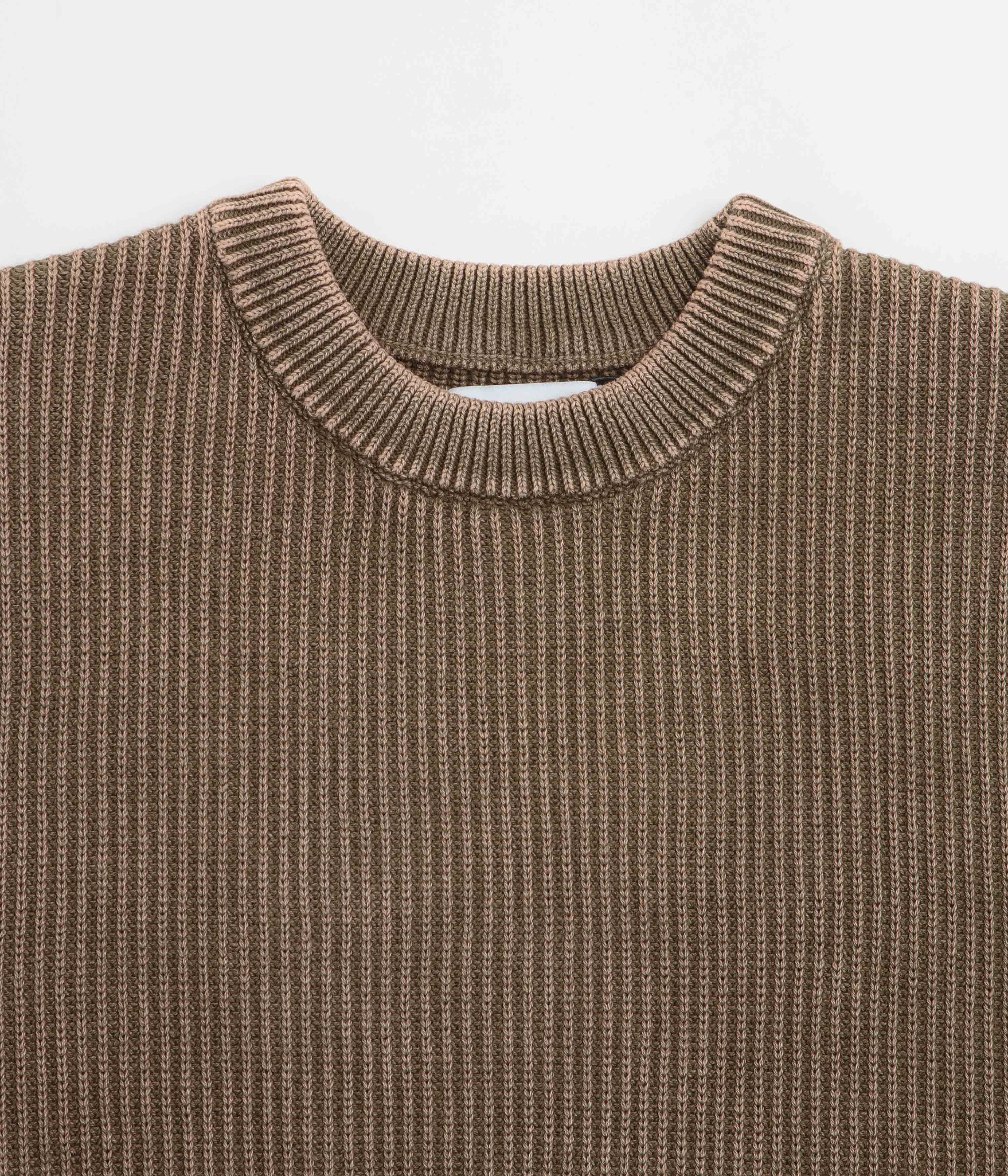 Butter Goods Bleach Knit Crewneck Sweatshirt - Brown - Image 2