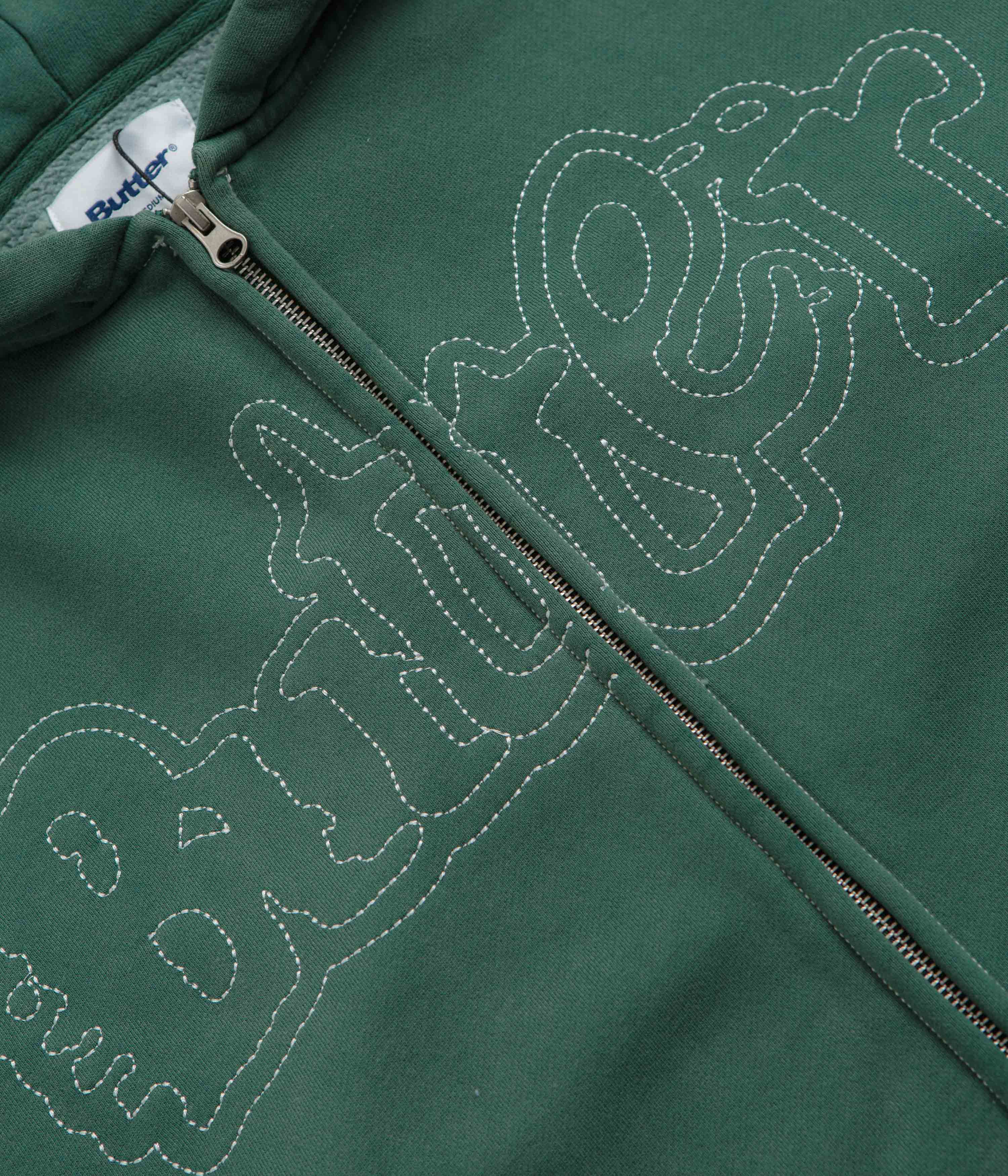Butter Goods Breakdown Zip-Thru Hoodie - Washed Fern - Image 3