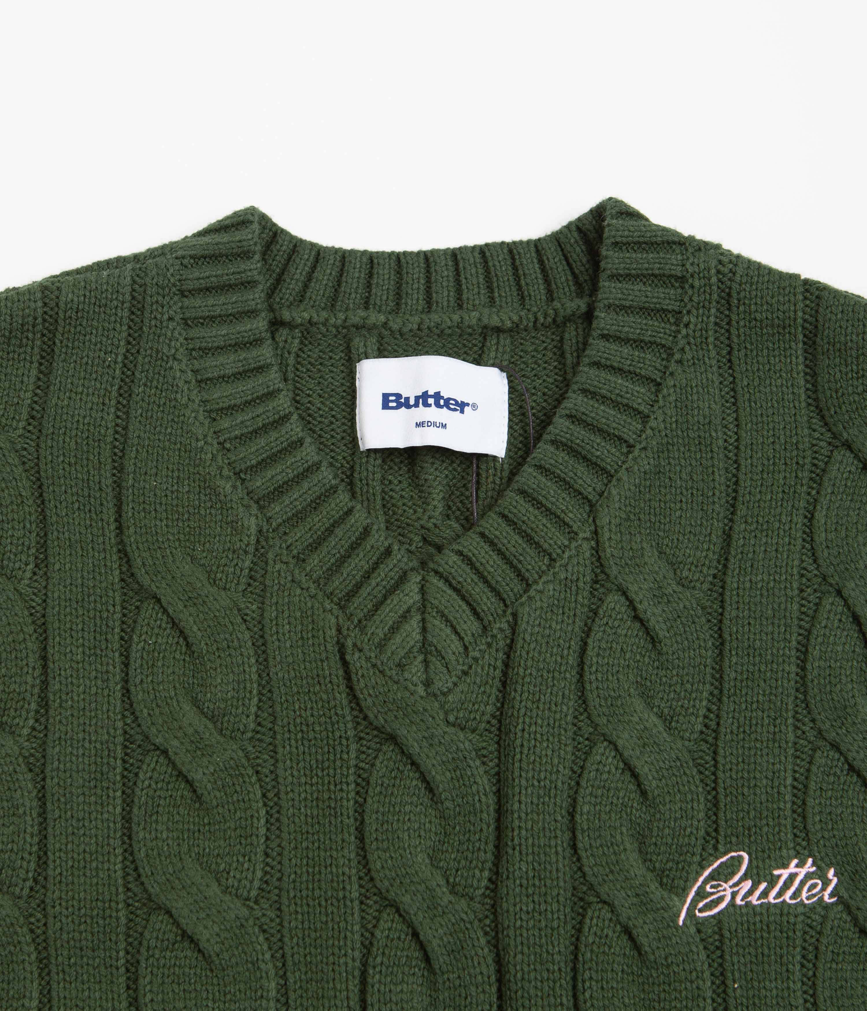 Butter Goods Cable Knit Vest - Forest - Image 2