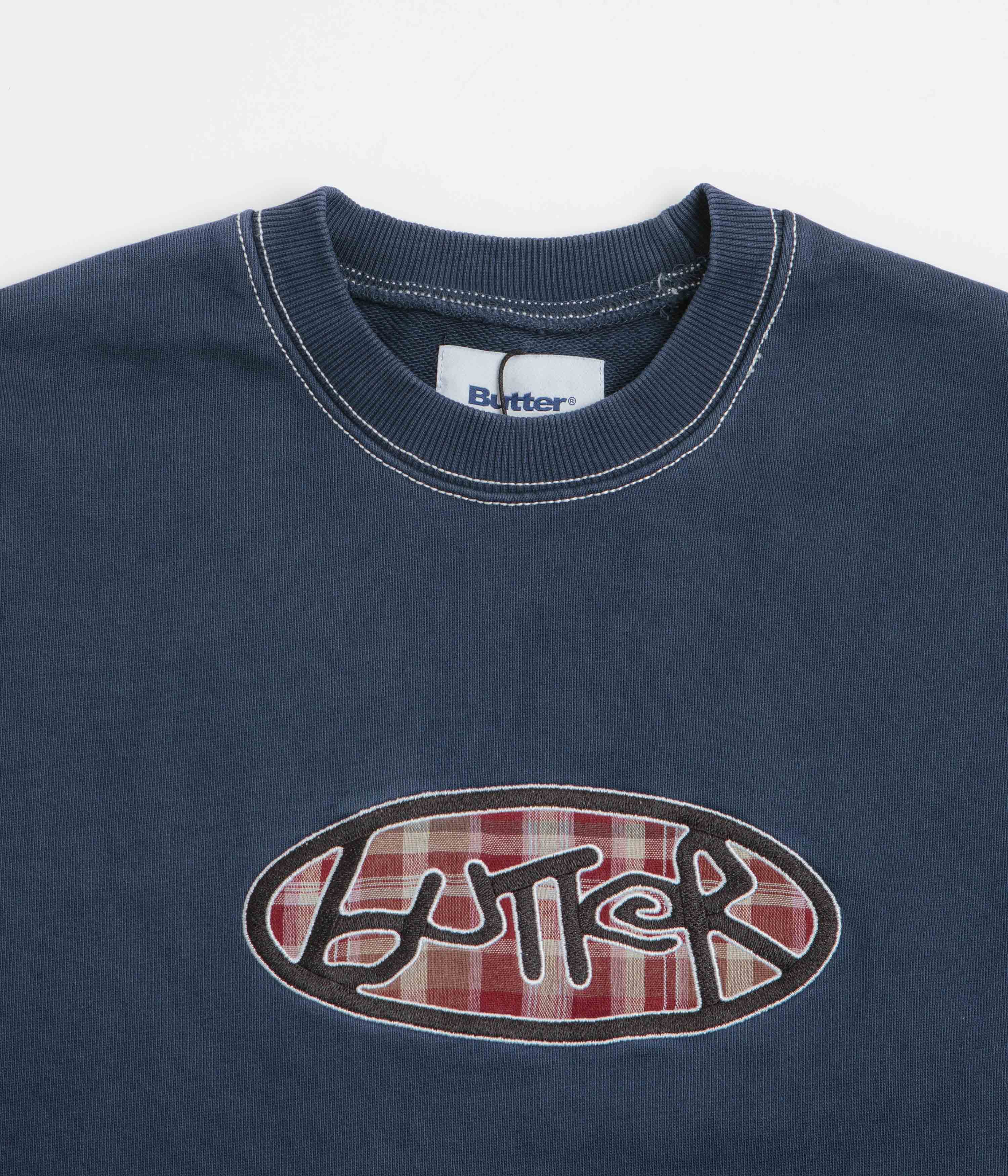 Butter Goods Crust Crewneck Sweatshirt - Washed Navy - Image 4