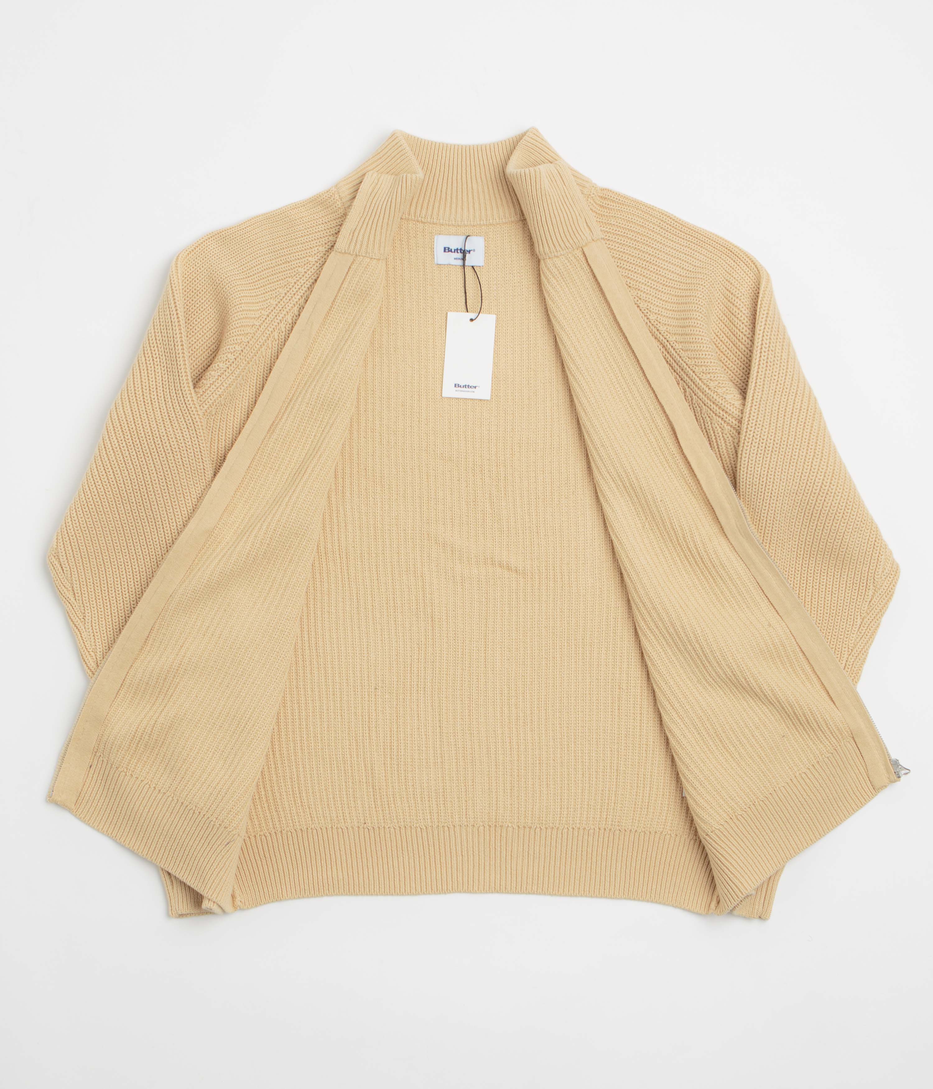 Butter Goods Dragon Zip-Thru Knit Sweatshirt - Sand - Image 5