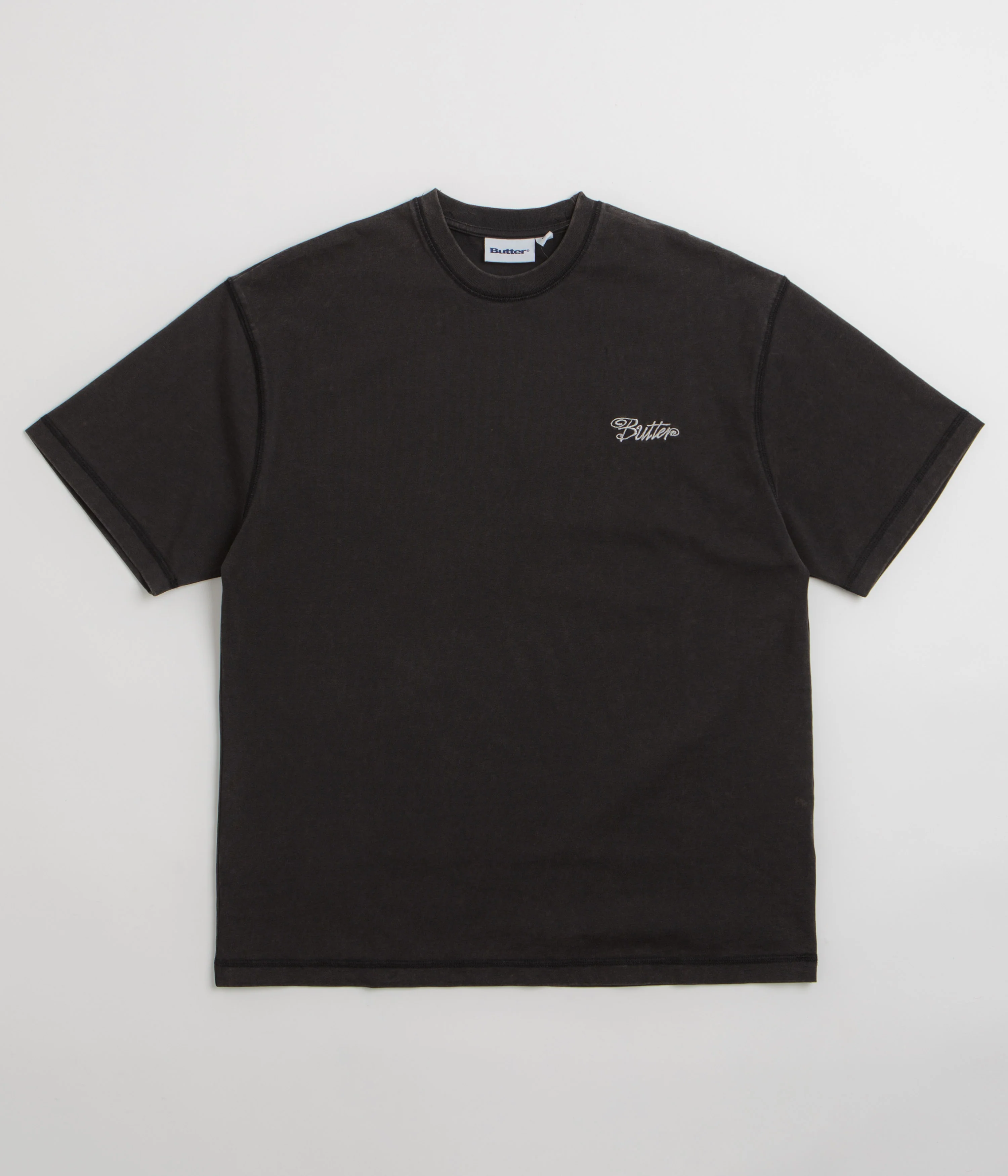 Butter Goods Jive Overlock Stitch T-Shirt - Distressed Black