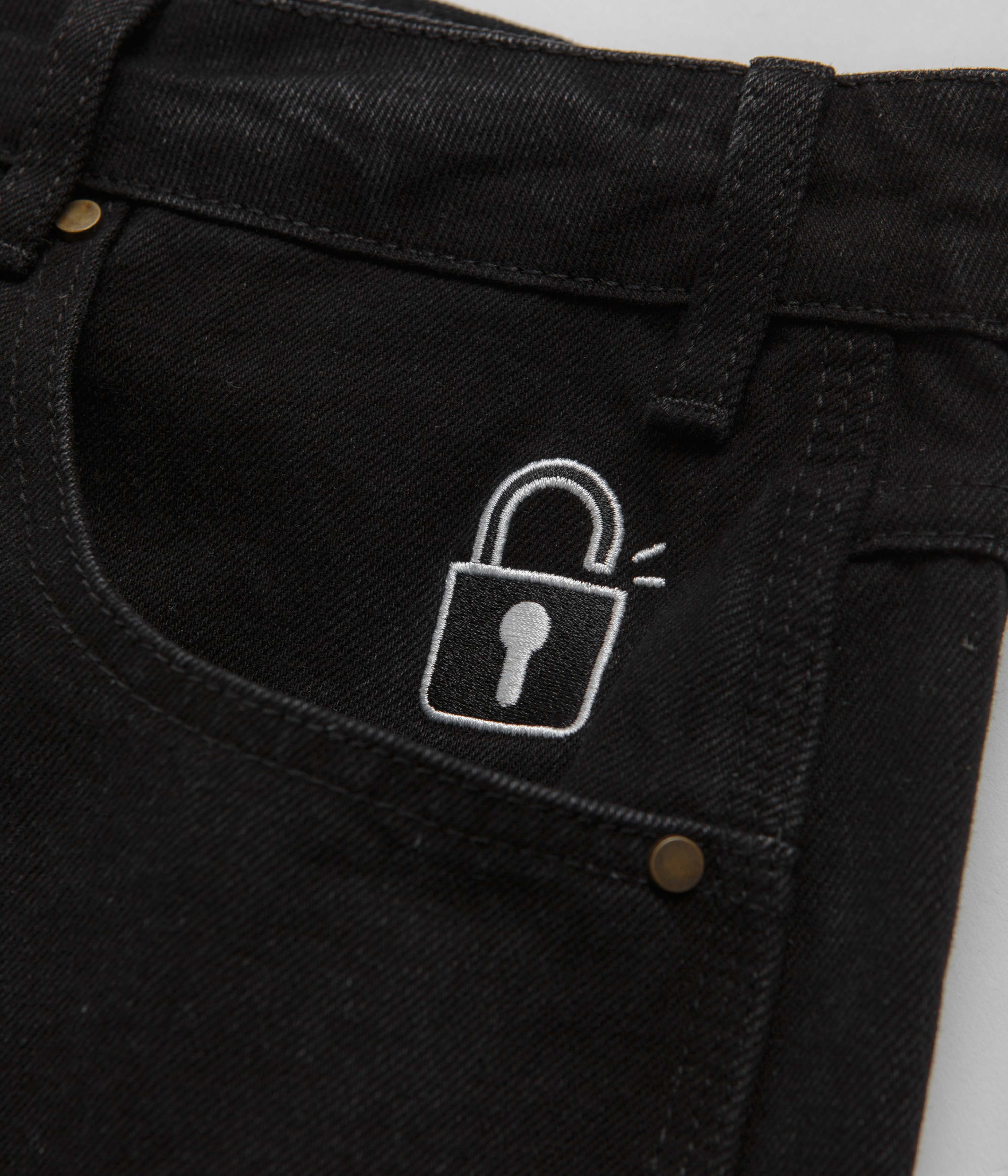 Butter Goods Lock Baggy Jeans - Flat Black - Image 7