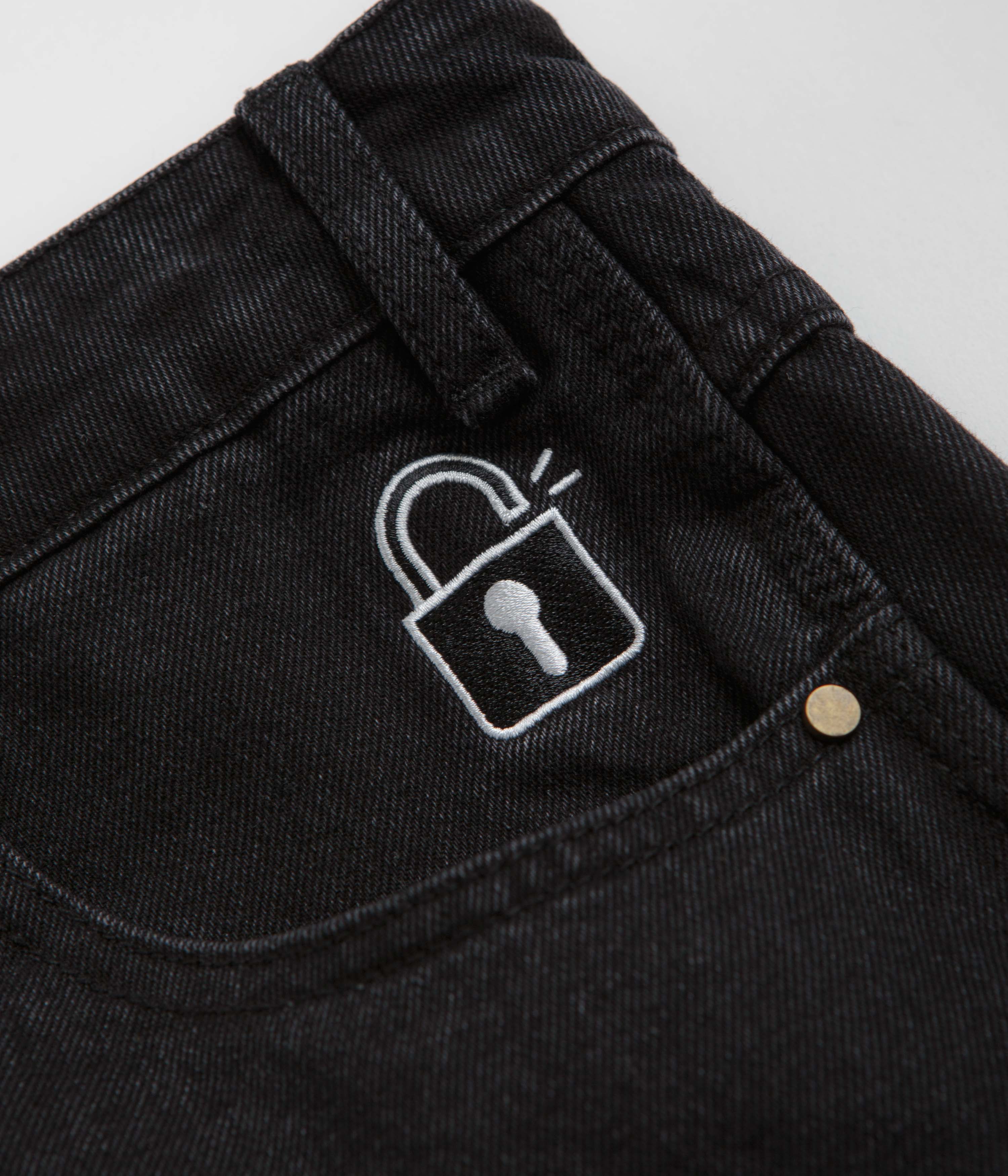 Butter Goods Lock Denim Shorts - Flat Black - Image 4