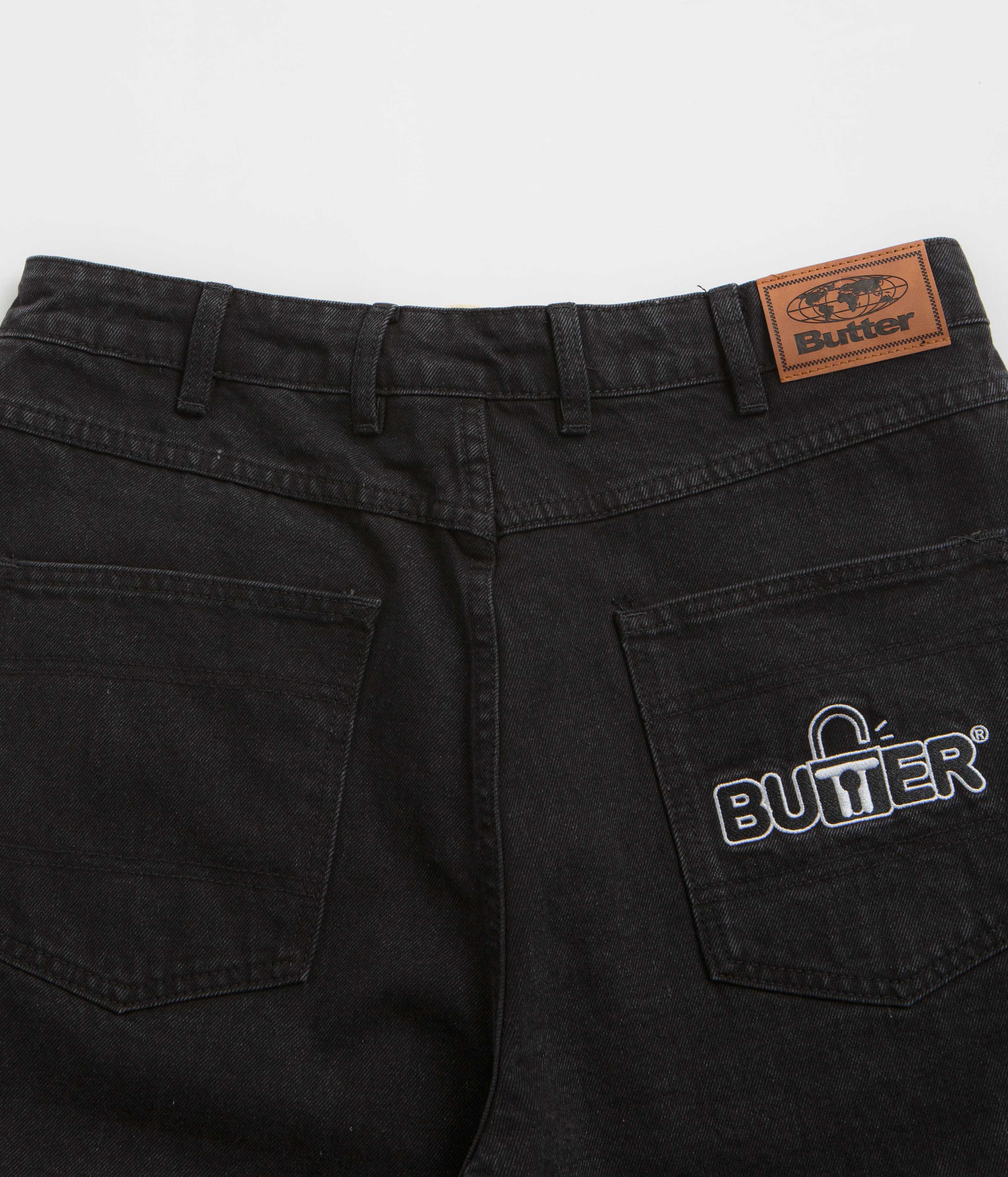 Butter Goods Lock Denim Shorts - Flat Black - Image 9