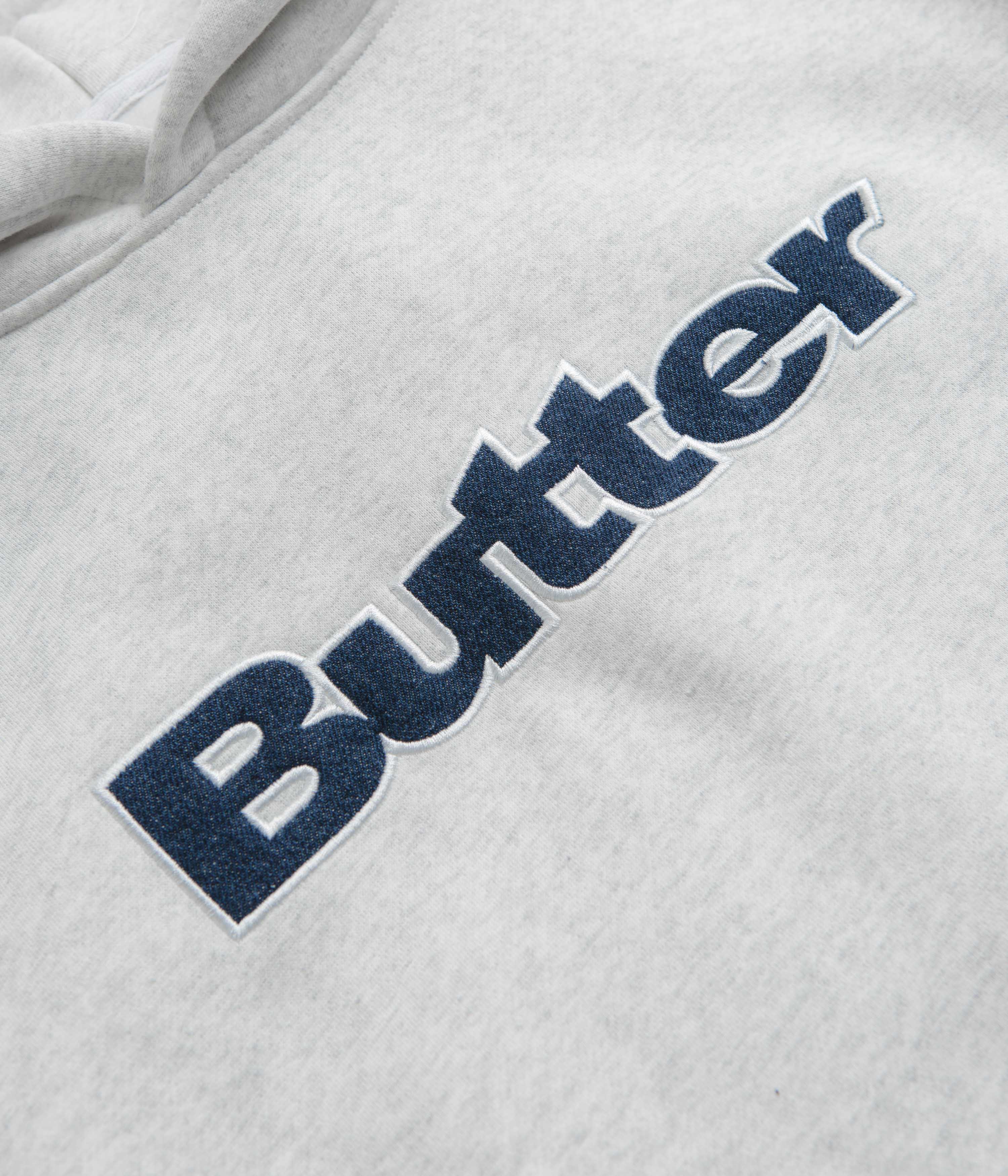 Butter Goods Logo Denim Applique Hoodie - Ash - Image 3