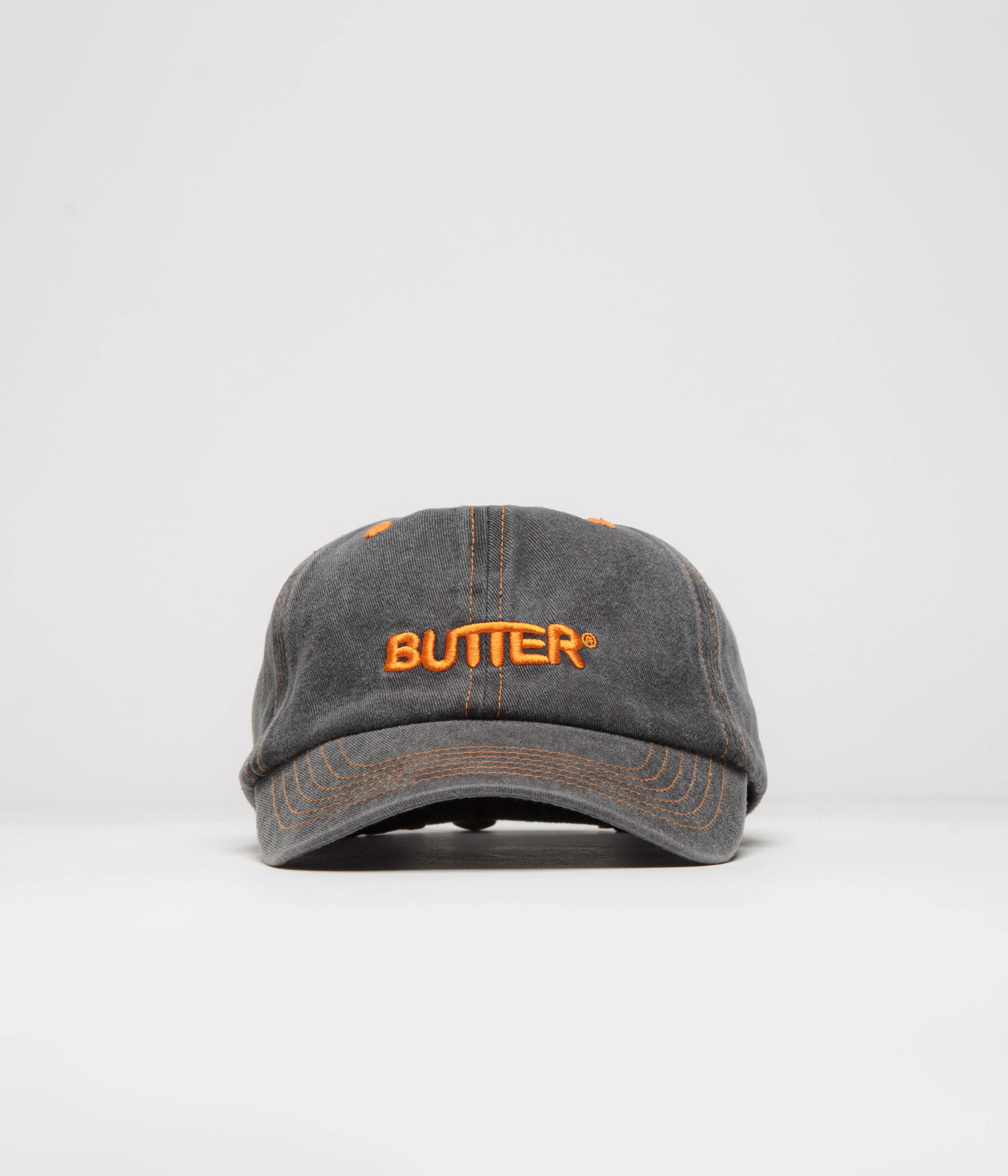 Butter Goods Rounded Logo Cap - Black / Orange - Image 2