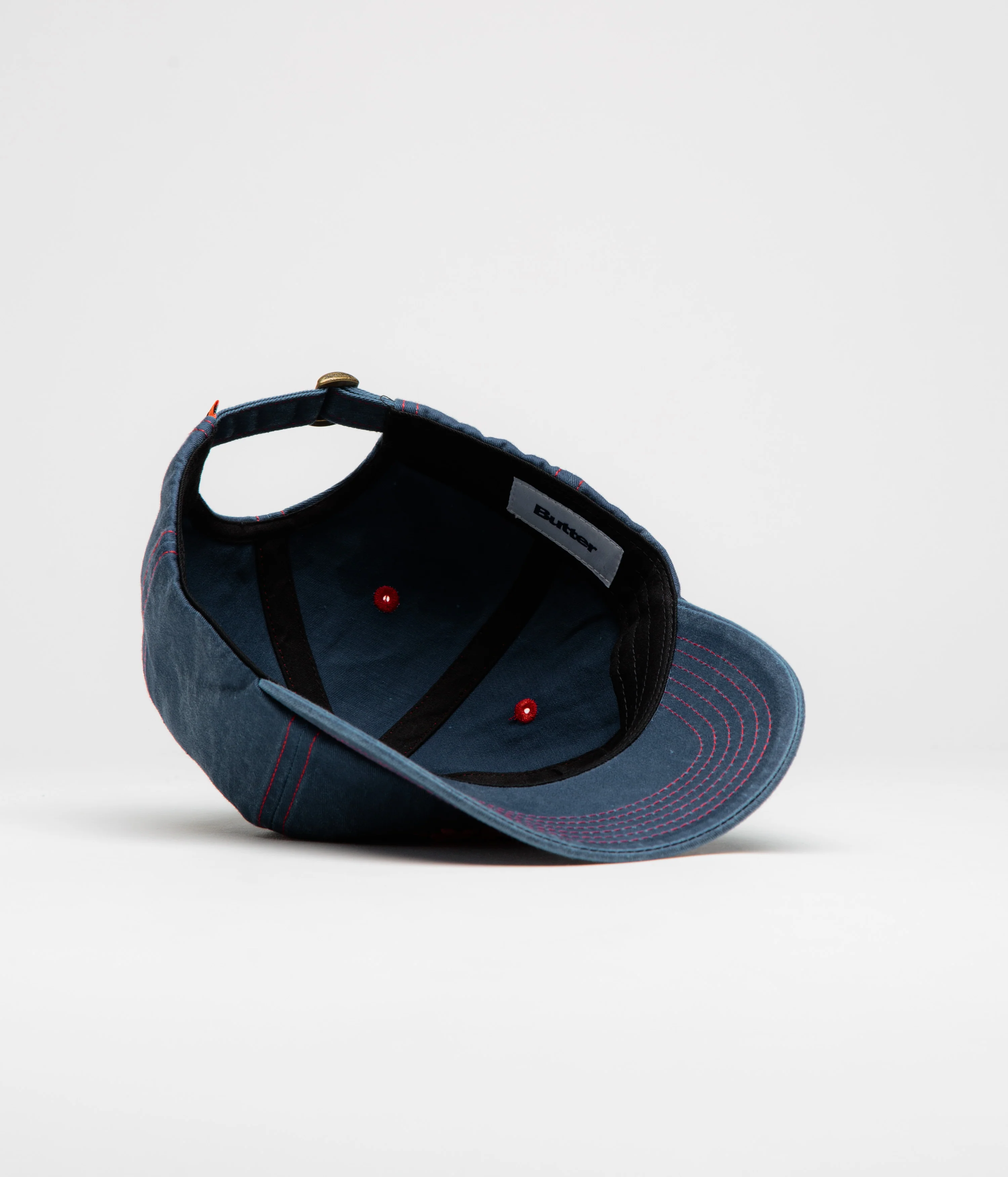 Butter Goods Rounded Logo Cap - Washed Navy - Image 4