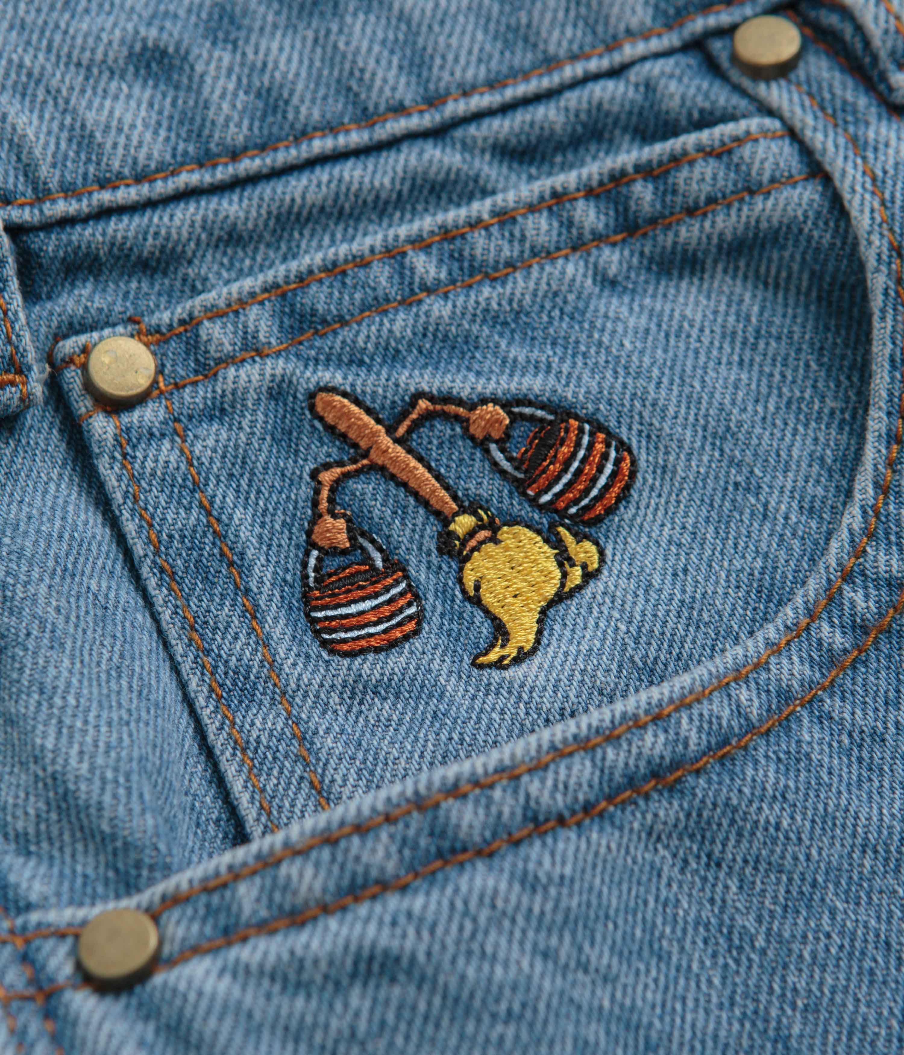 Butter Goods Sorcerer Baggy Denim Shorts - Washed Indigo - Image 8