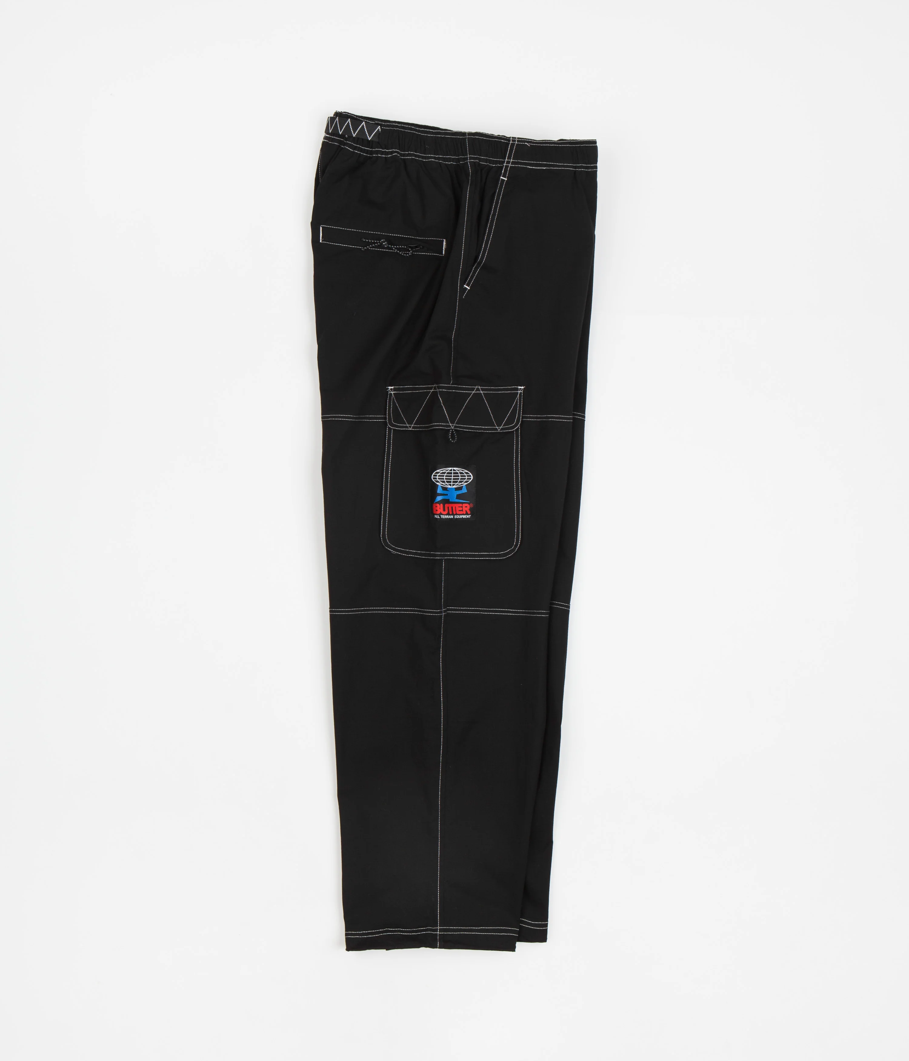 Butter Goods Terrain Contrast Stitch Cargo Pants - Black - Image 2