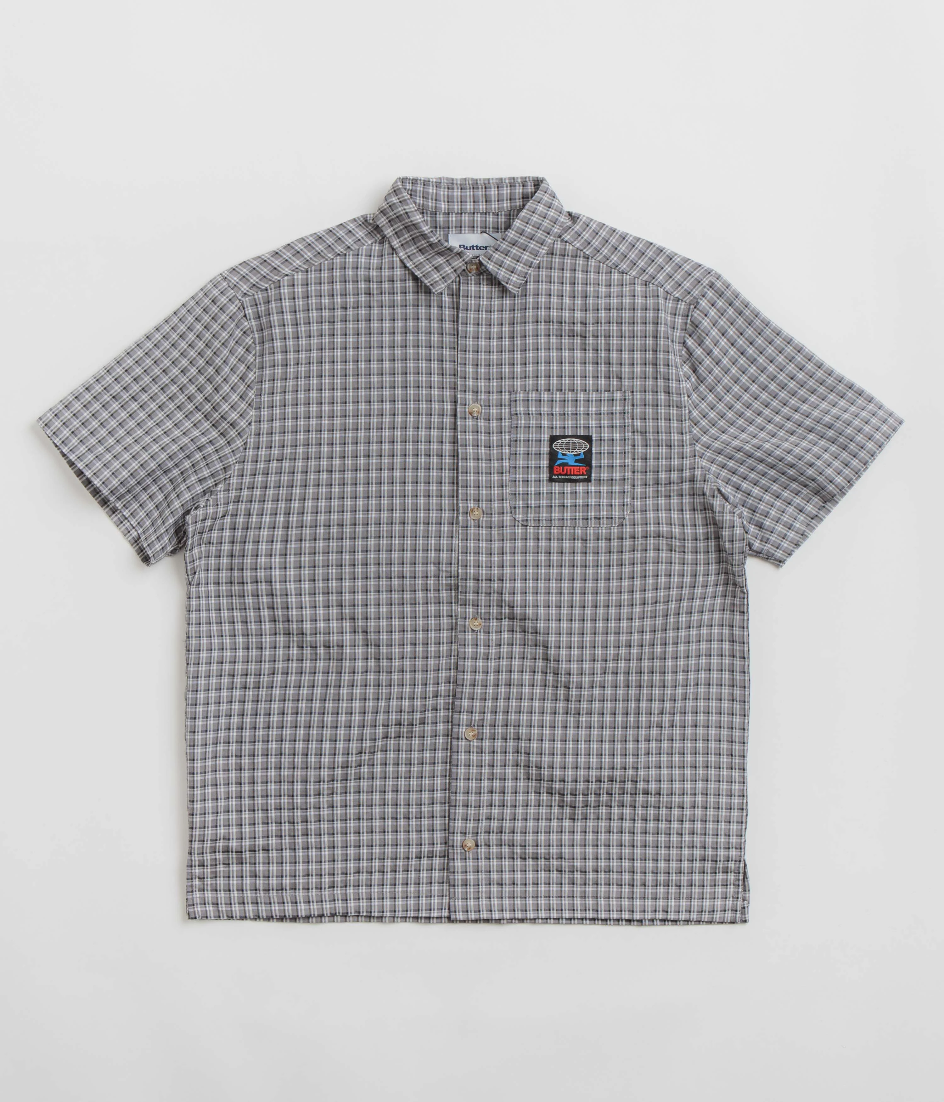 Butter Goods Terrain Short Sleeve Shirt - Stone / Black