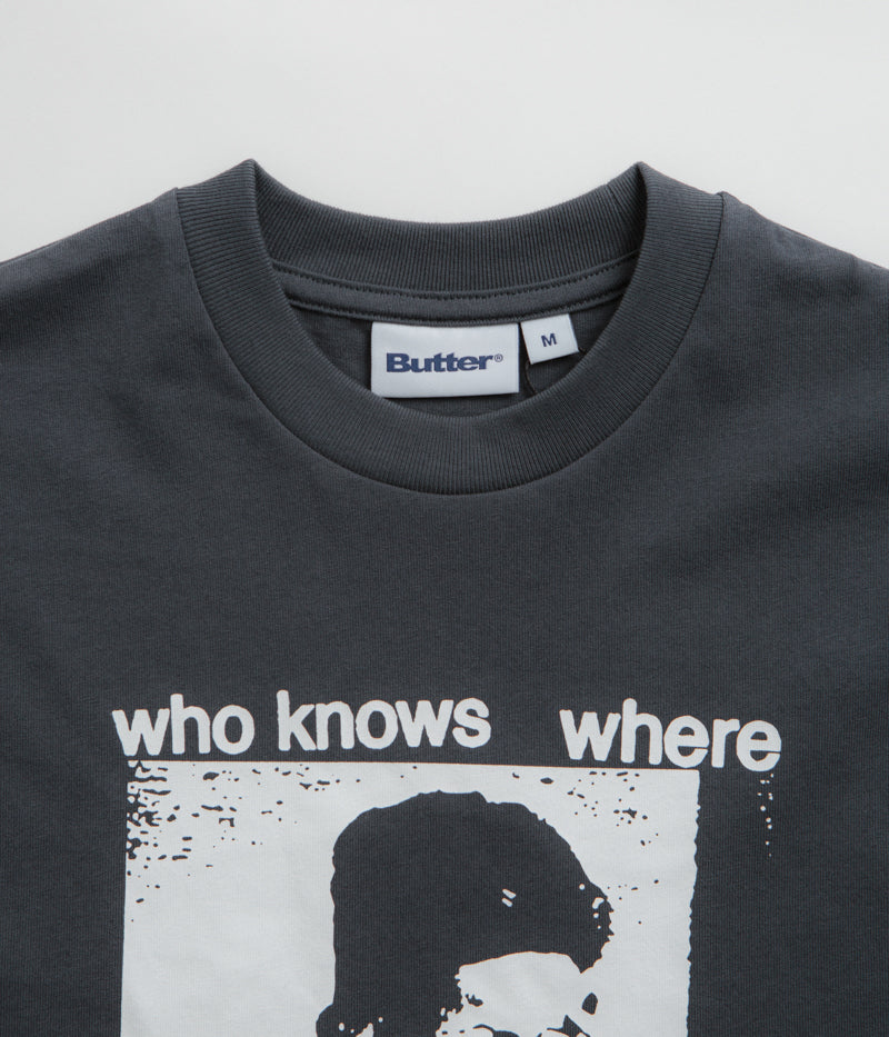 Butter Goods Who Knows T-Shirt - Charcoal - Image 3
