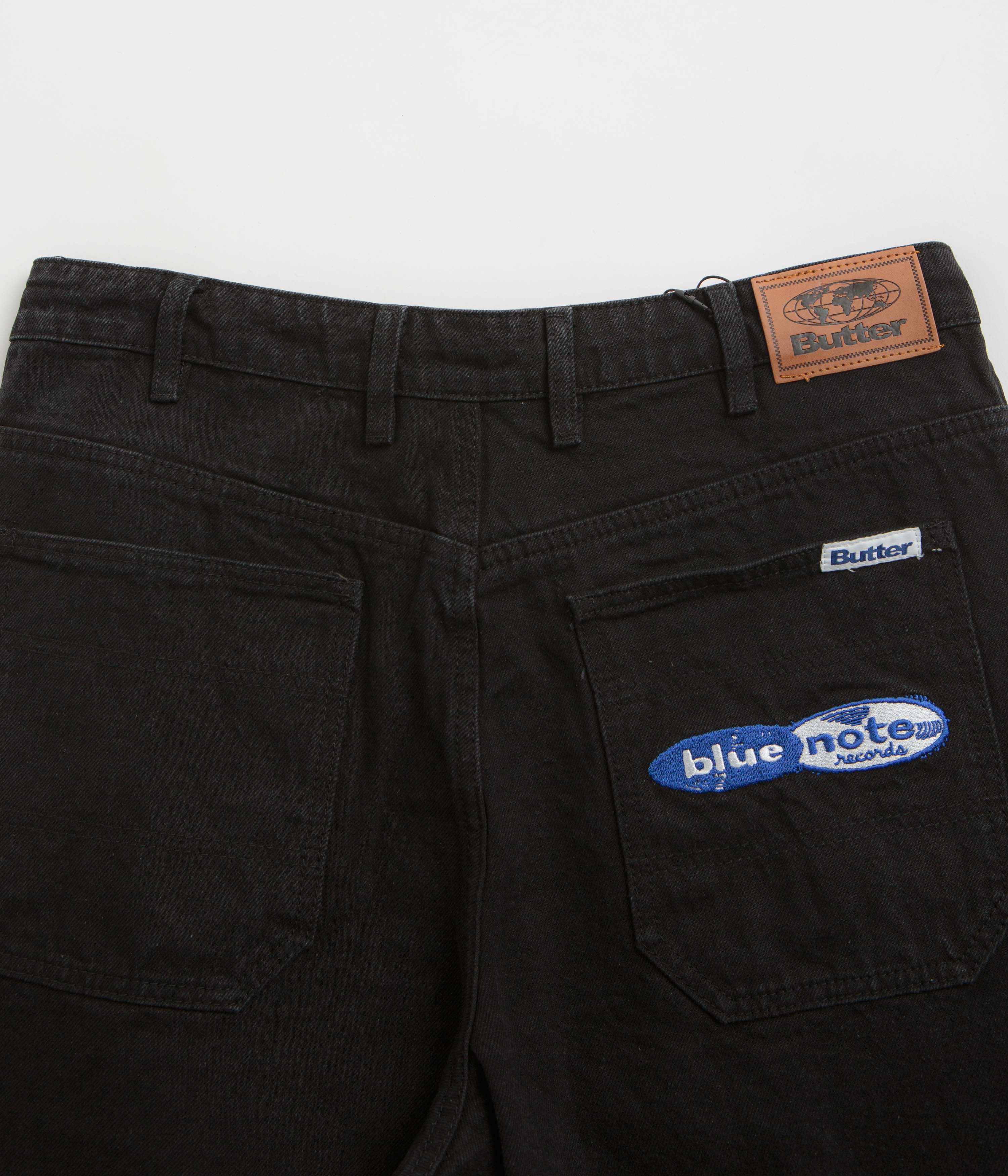 Butter Goods x Blue Note Pleated Denim Shorts - Washed Black - Image 8