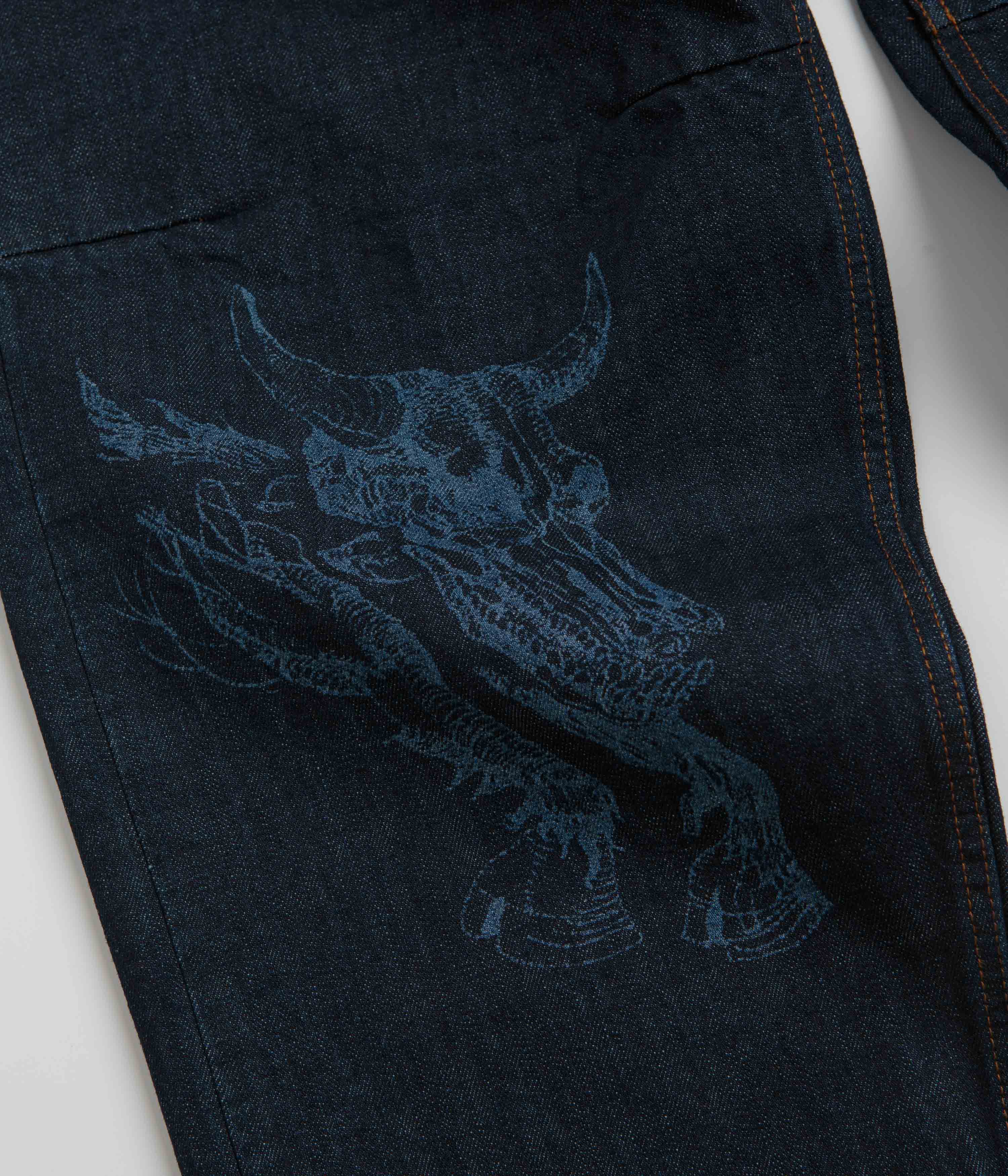 Butter Goods x Daniel Johnston Bull Selvedge Jeans - Raw Indigo - Image 4