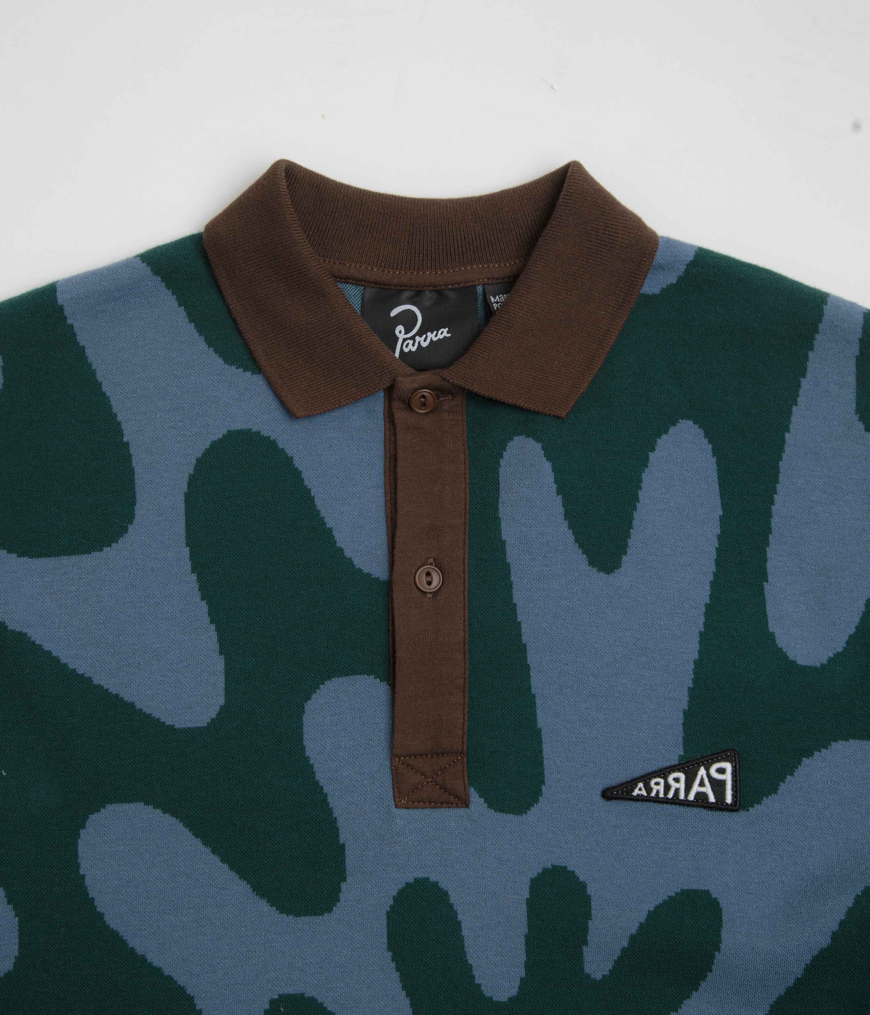 by Parra Splashed Polo Shirt - Pine Green - Image 3