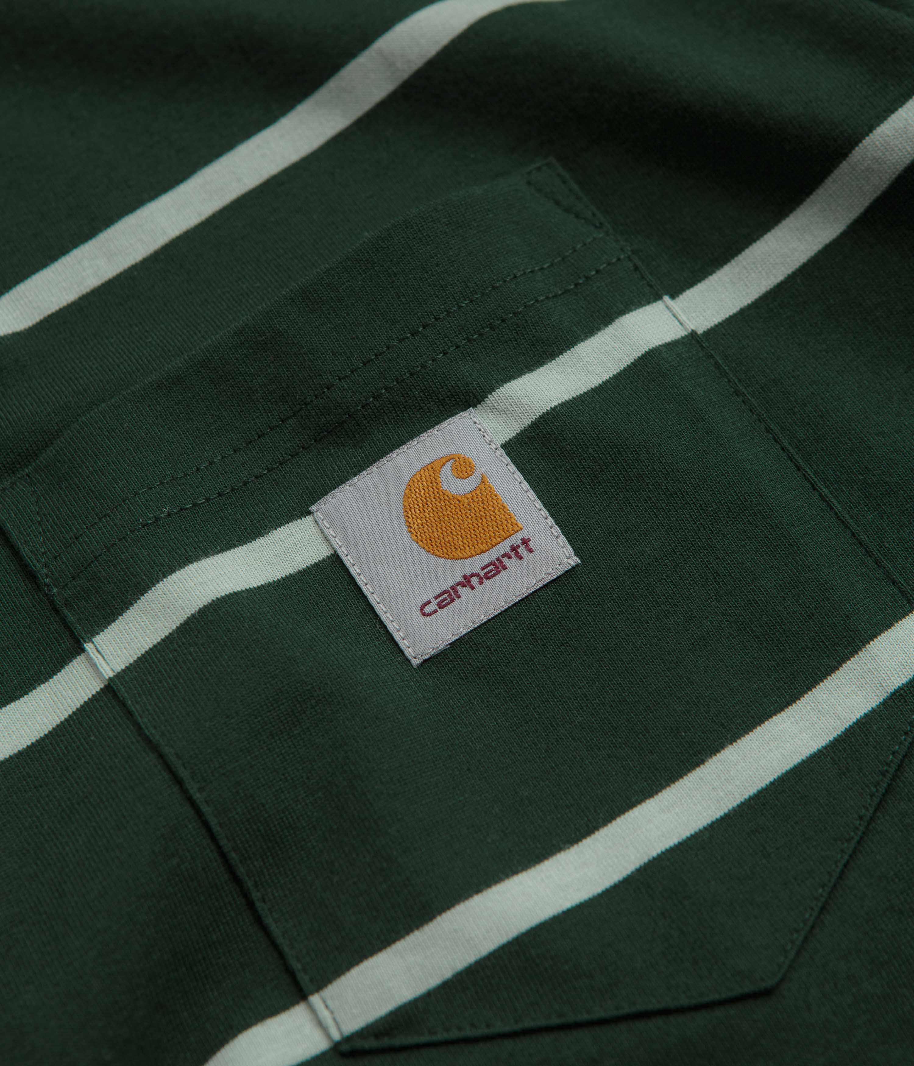 Carhartt Aiken Pocket T-Shirt - Aiken Stripe / Conifer - Image 2