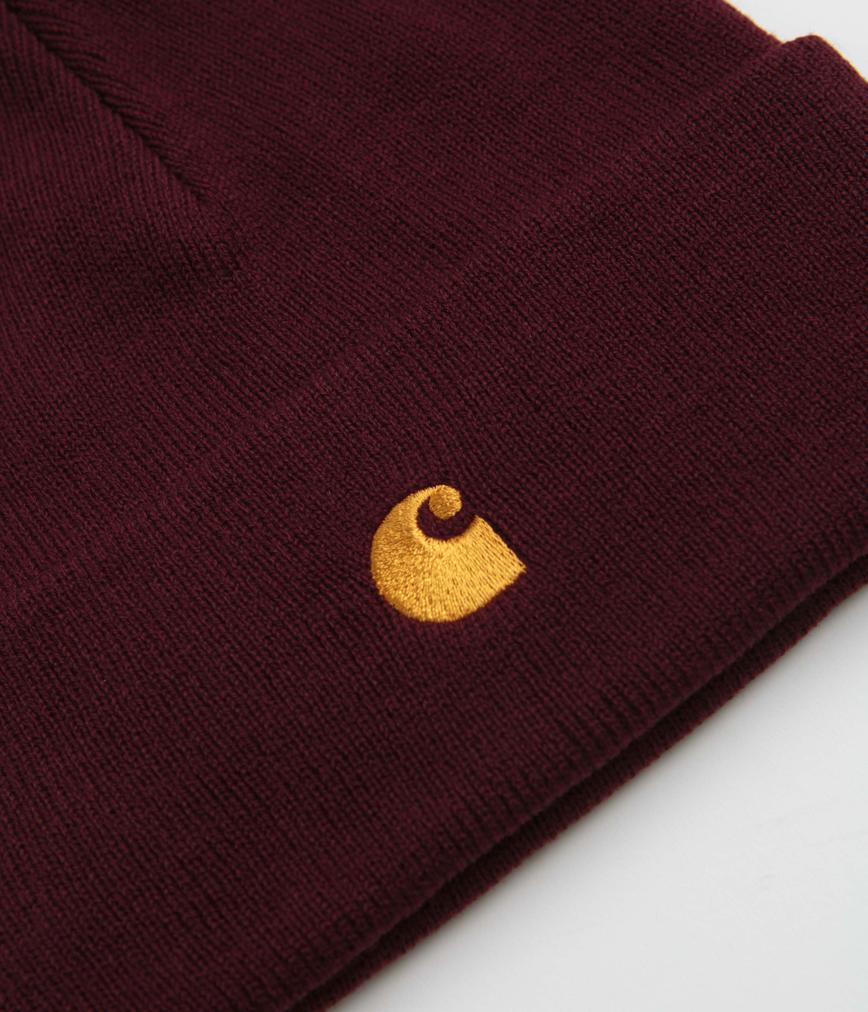 Carhartt Chase Beanie - Amarone / Gold - Image 2