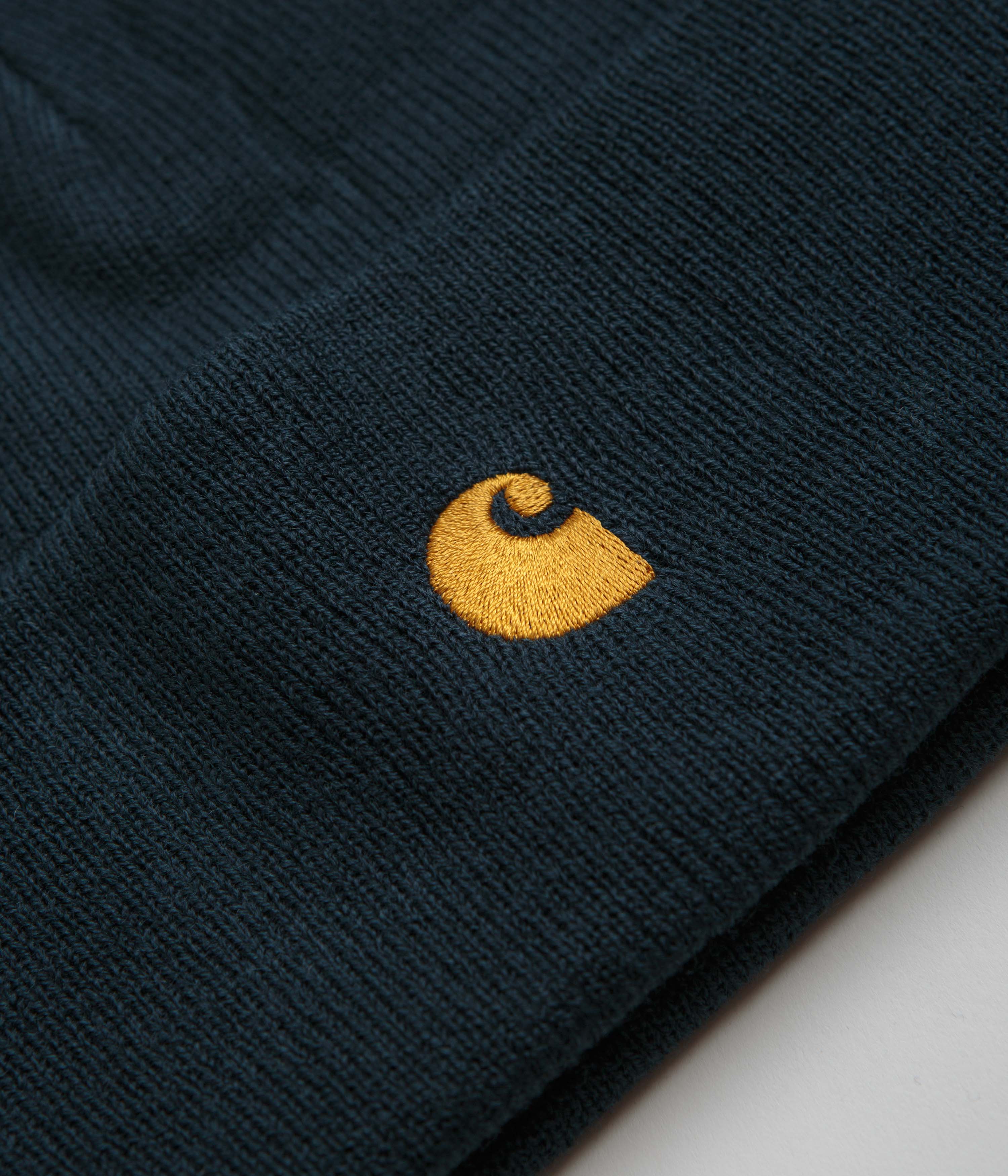 Carhartt Chase Beanie - Duck Blue / Gold - Image 2