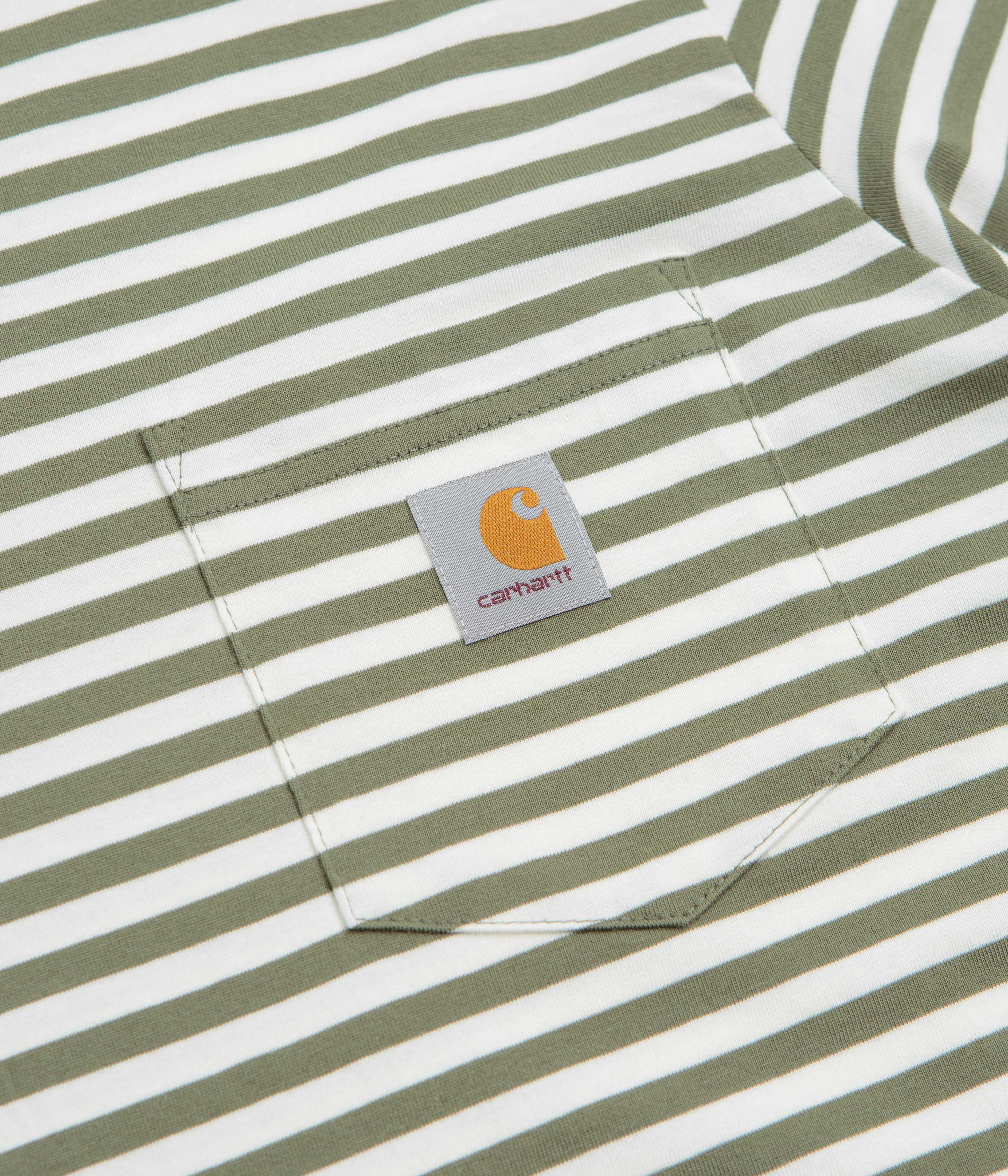 Carhartt Ezra Pocket T-Shirt - Ezra Stripe / Leaf / Wax - Image 3