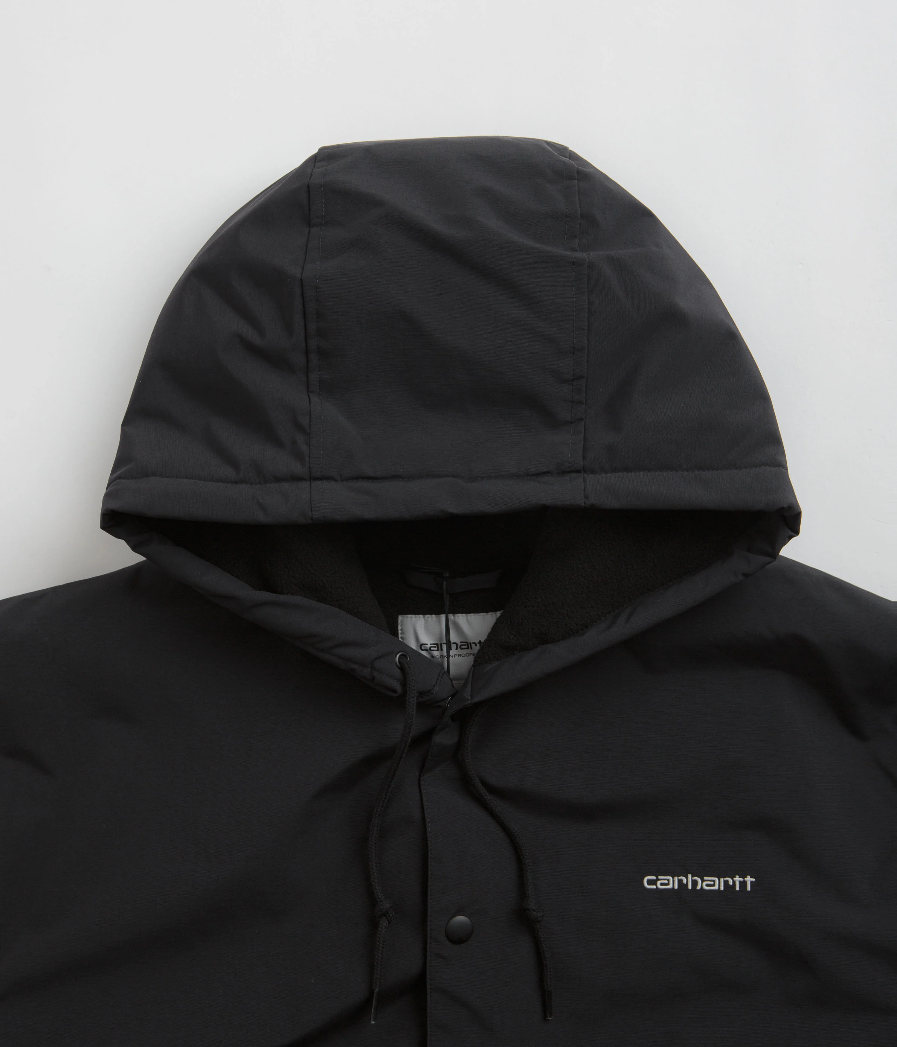 Carhartt Hooded Coach Jacket - Black / White - Image 4