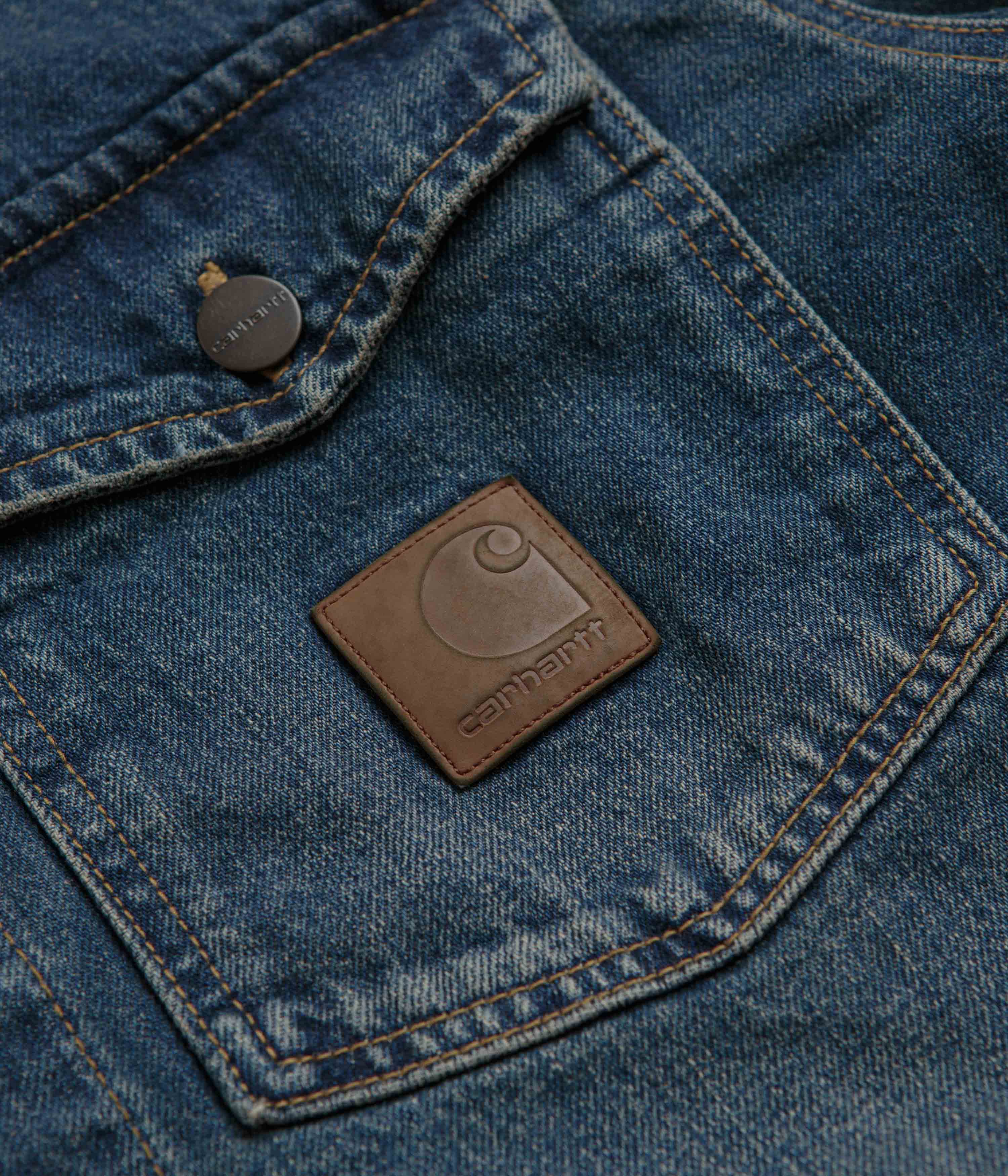 Carhartt Lincoln Shirt Jacket - Blue Worn Used Wash - Image 4