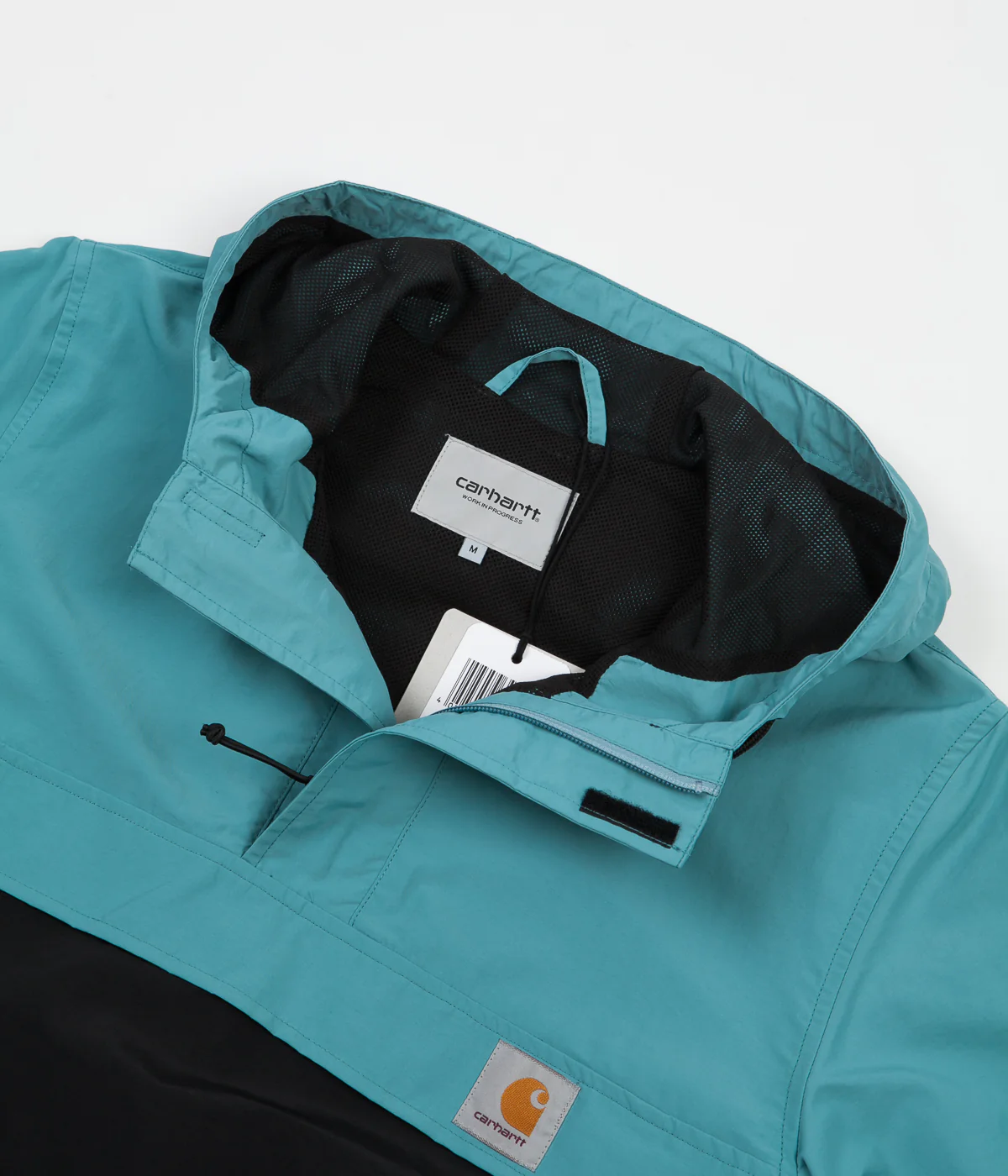 Carhartt Nimbus Two Tone Pullover Jacket - Soft Teal / Black - Image 5