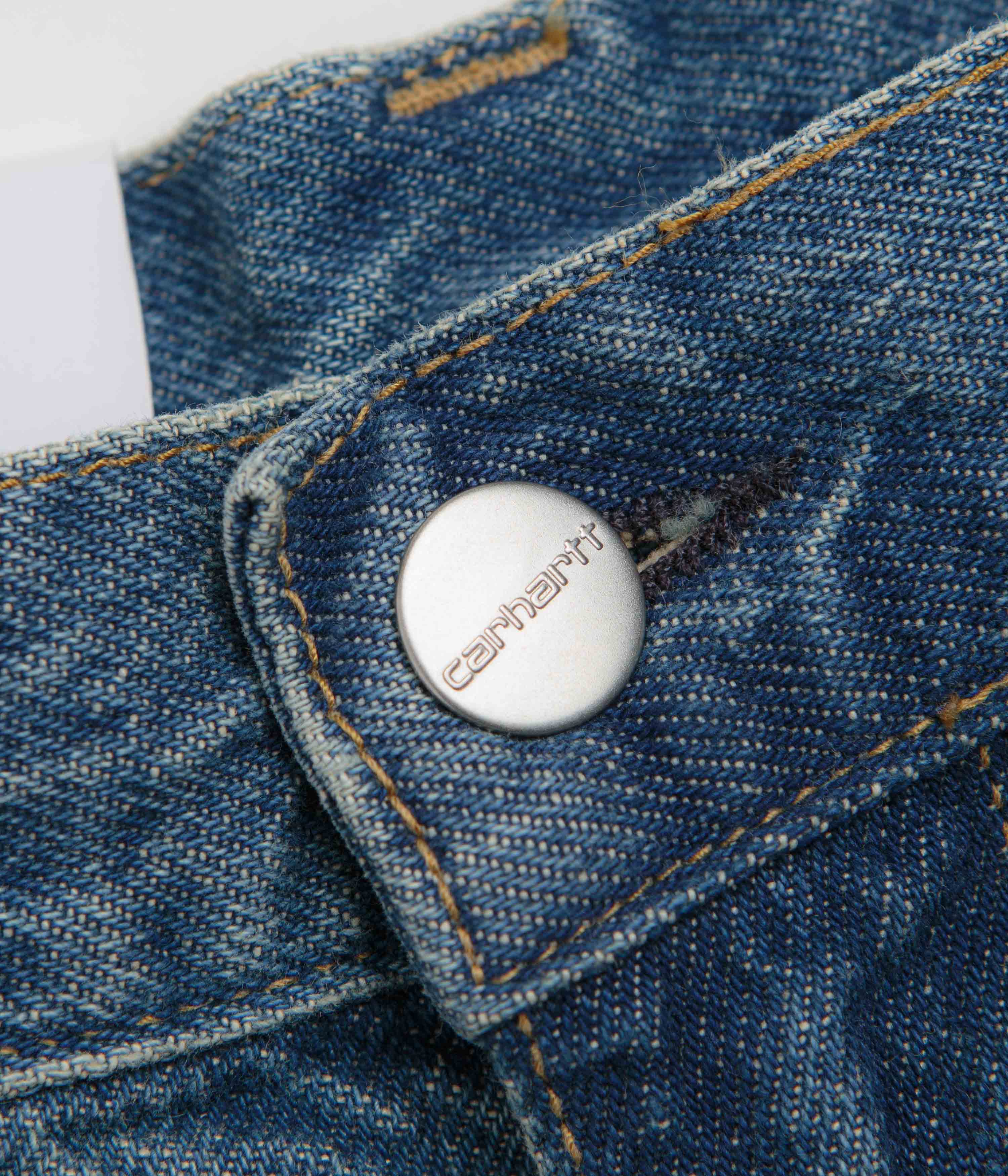 Carhartt OG Aden Double Knee Denim Shorts - Blue Grind Wash - Image 4