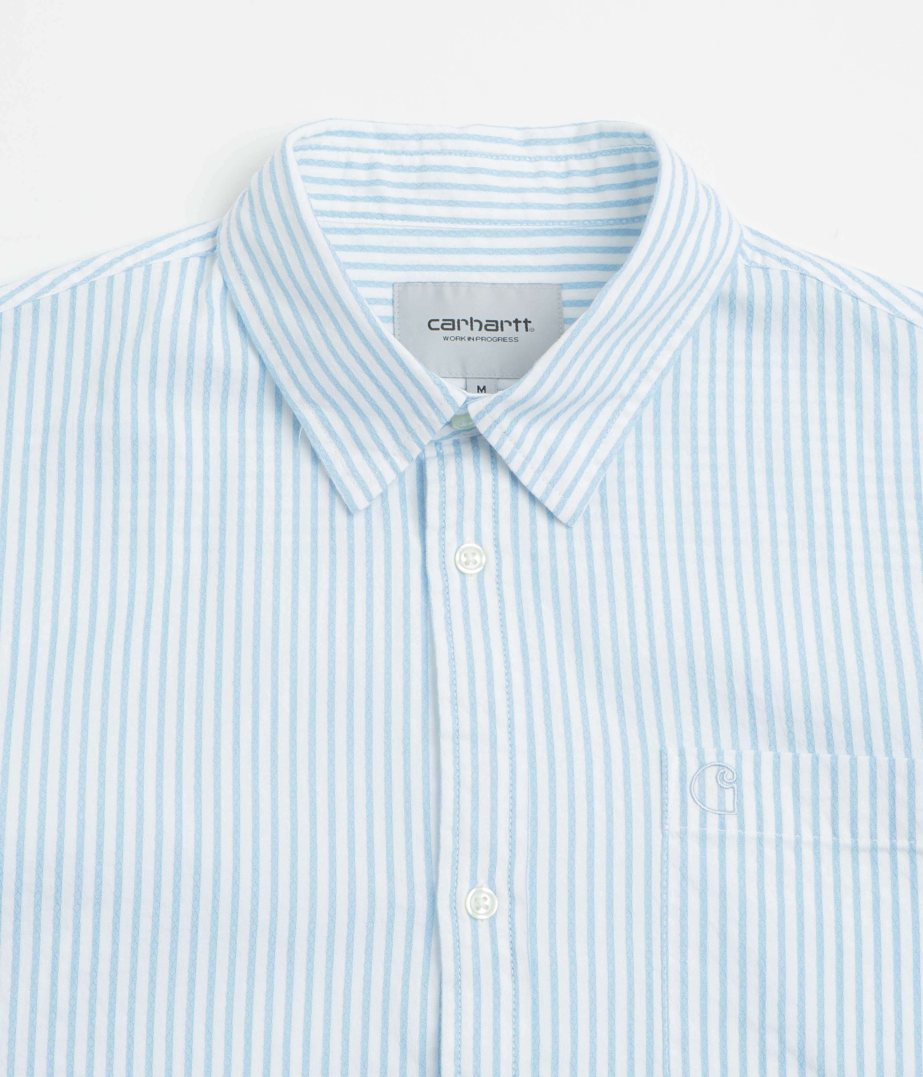Carhartt Phelps Short Sleeve Shirt - Phelps Stripe / Bluebird - Image 2