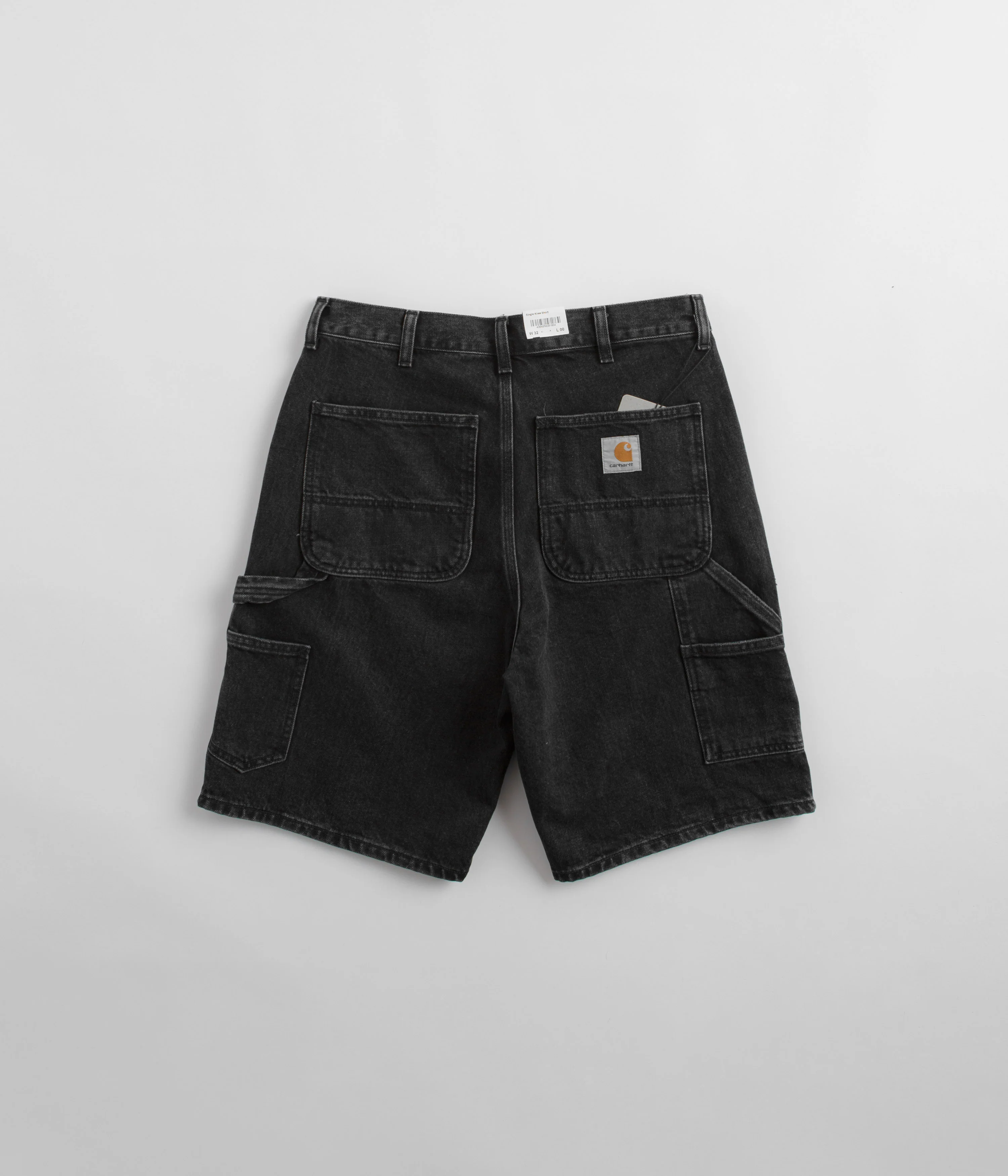 Carhartt Single Knee Shorts - Black Stone Washed - Image 3