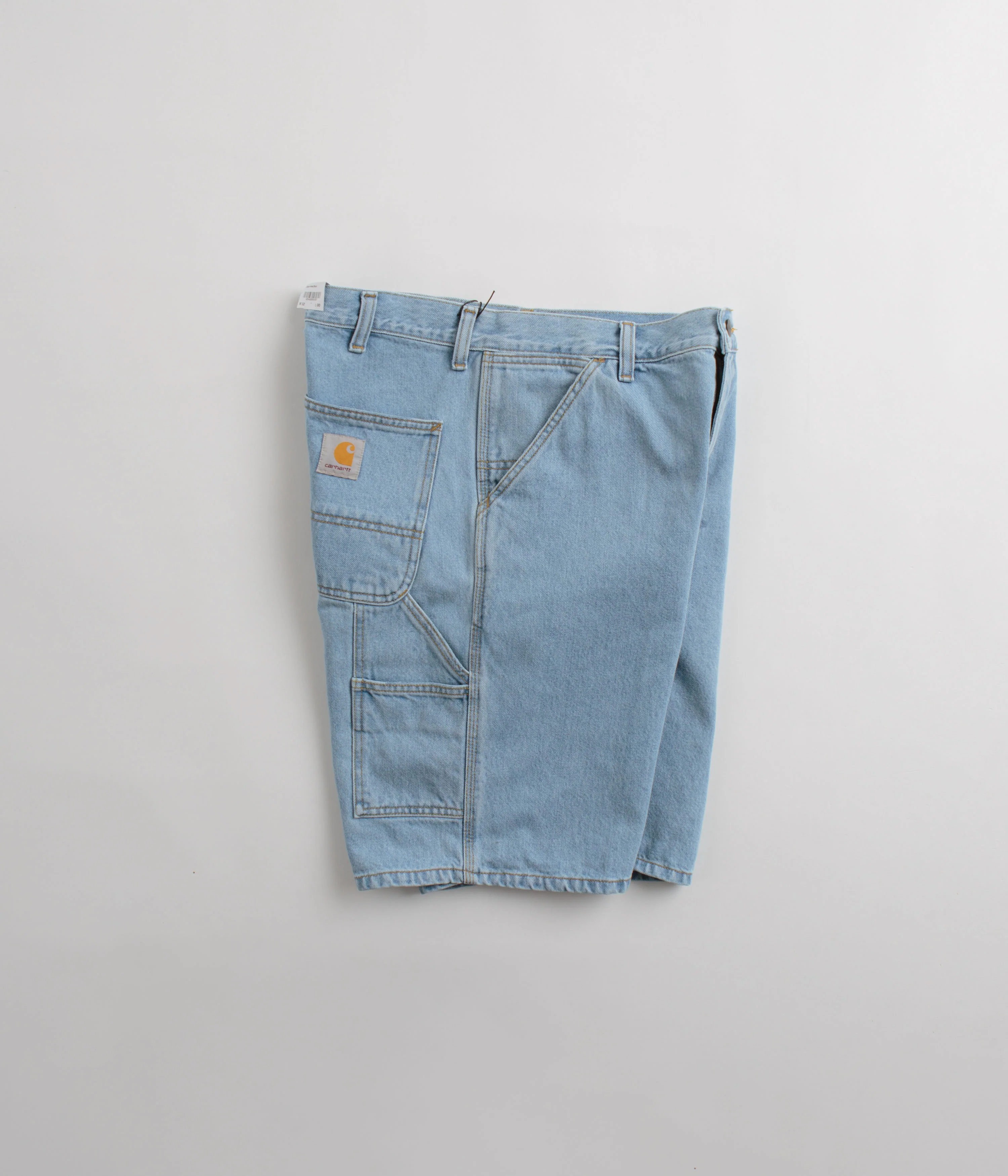 Carhartt Single Knee Shorts - Heavy Stone Bleached Blue - Image 2