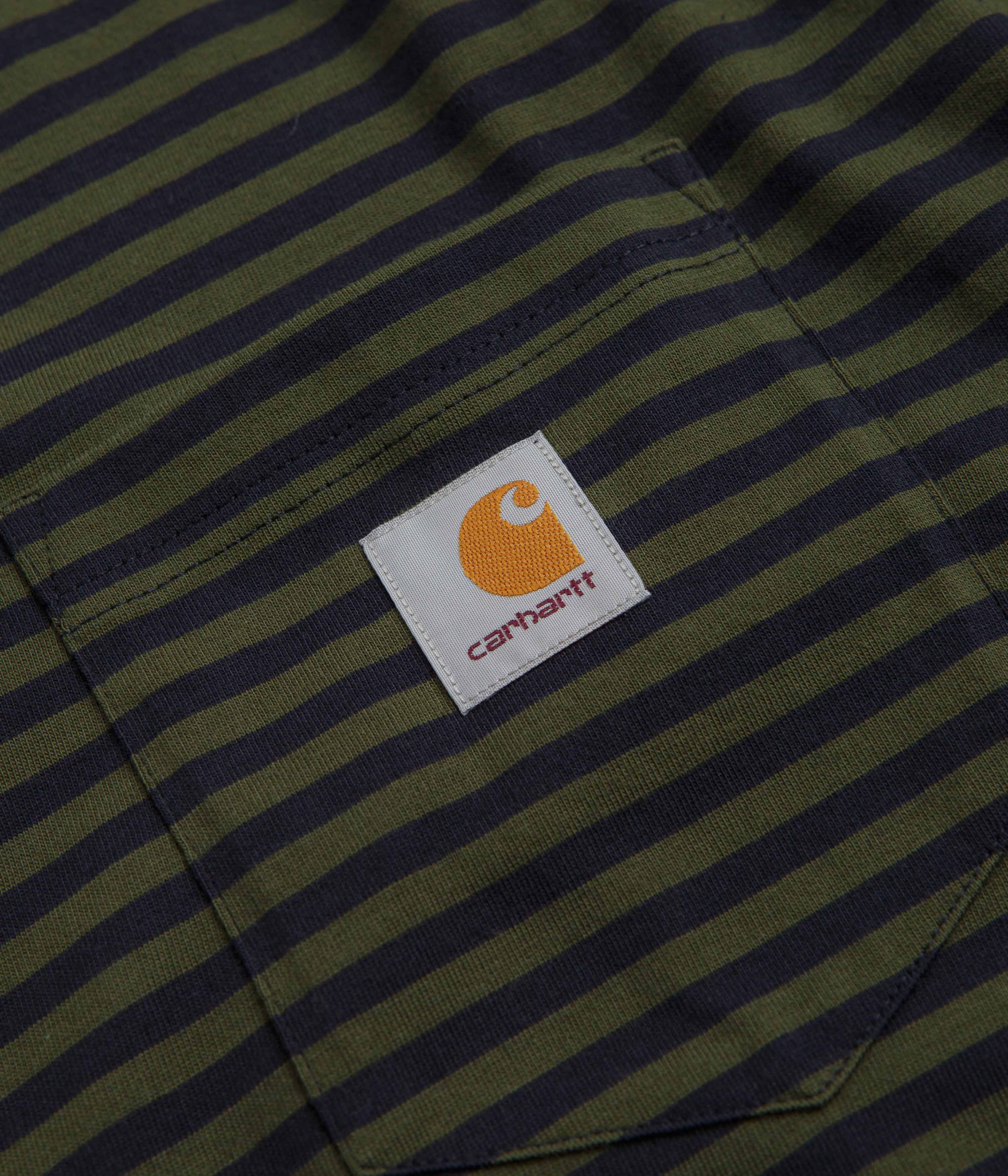 Carhartt Verner Pocket T-Shirt - Verner Stripe / Dark Navy / Office Green - Image 2