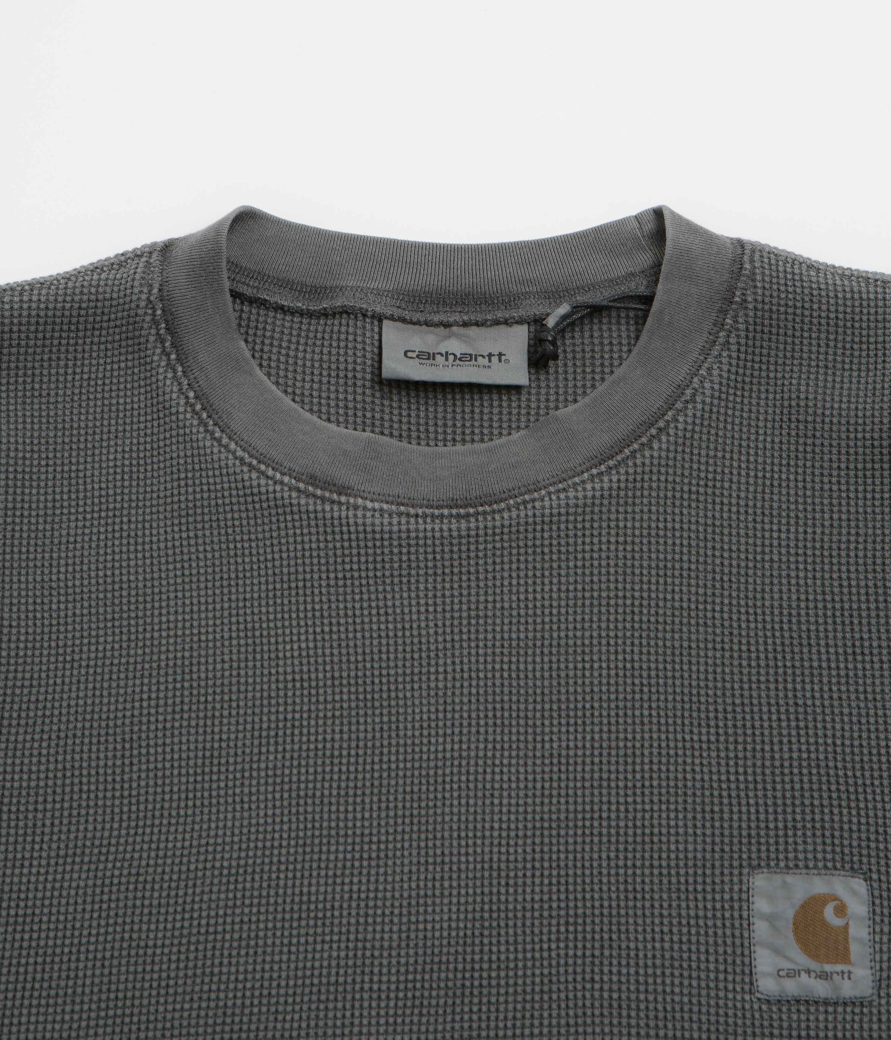 Carhartt Vista Waffle Long Sleeve T-Shirt - Black - Image 2