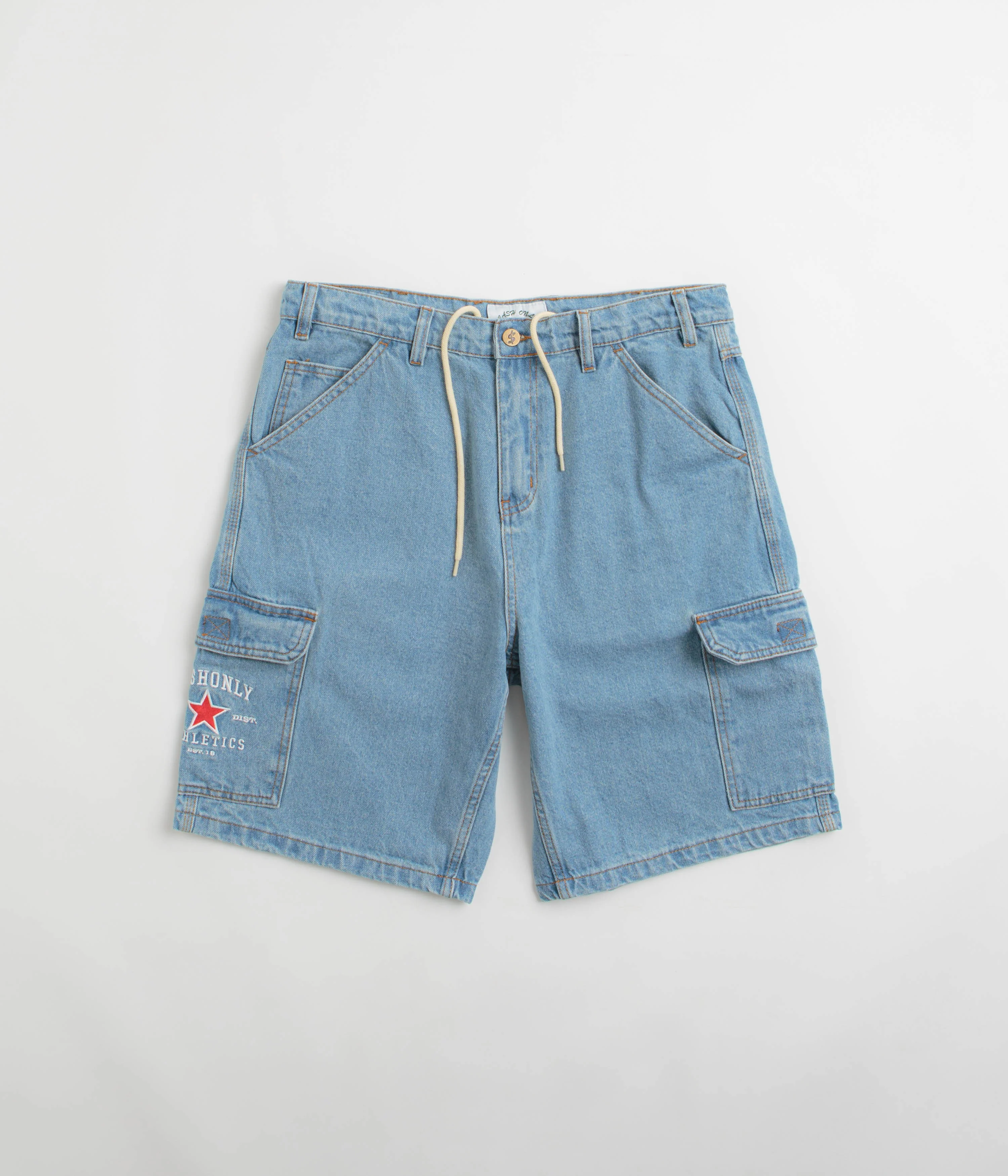 Cash Only Athletics Denim Shorts - Washed Indigo