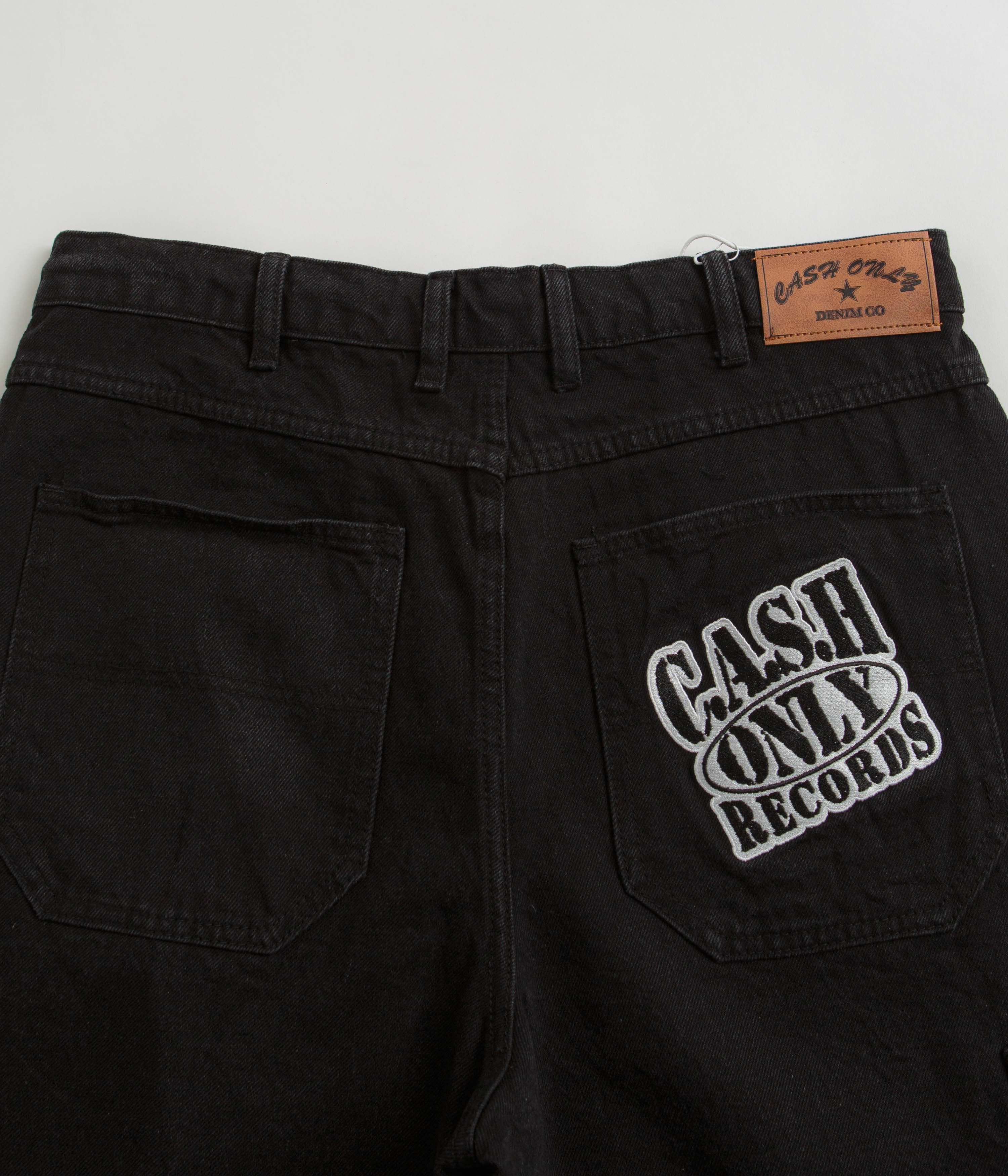 Cash Only Records Denim Shorts - Black - Image 8
