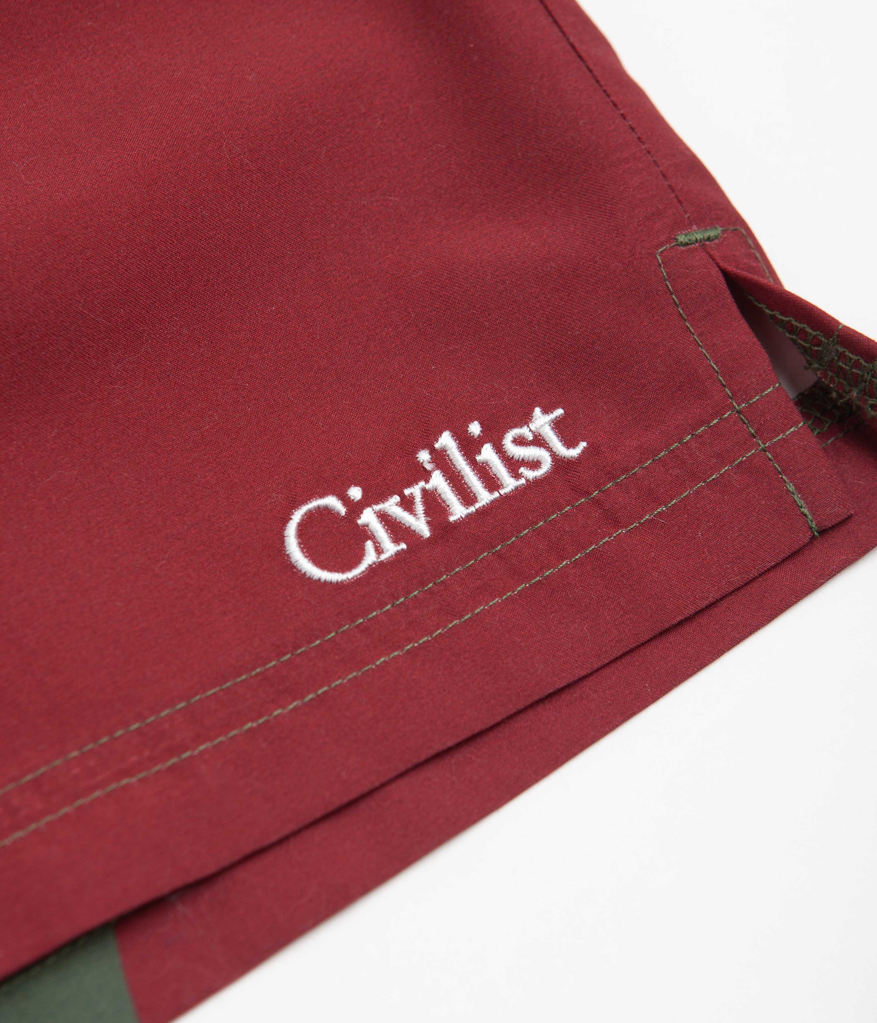 Civilist Butterfly Shorts - Bordeaux / Olive - Image 4