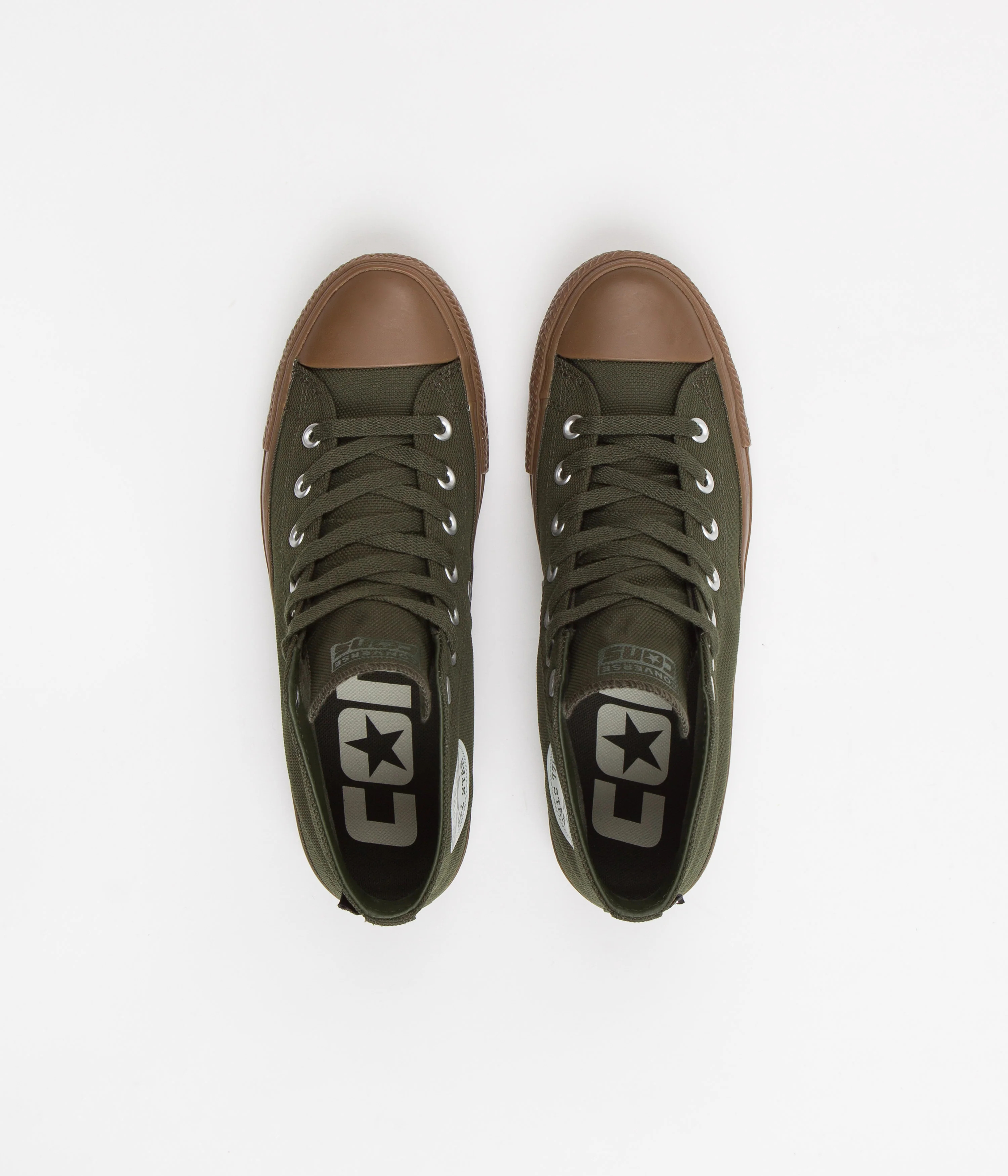 Converse CTAS Pro Cordura Canvas Mid Shoes - Cargo Khaki / Egret / Dark Gum - Image 7