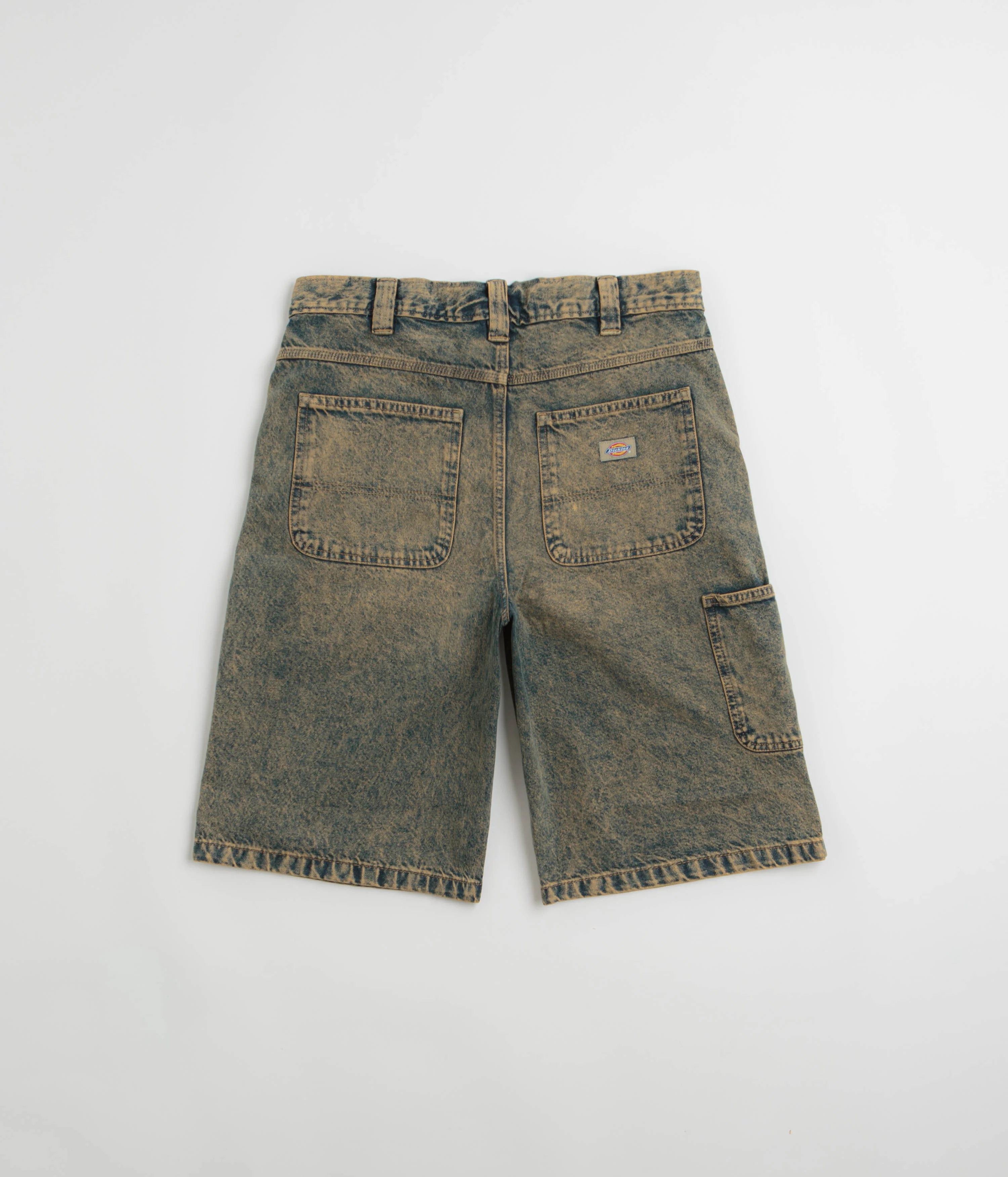 Dickies Madison Denim Shorts - Yellow Fade Indigo - Image 3